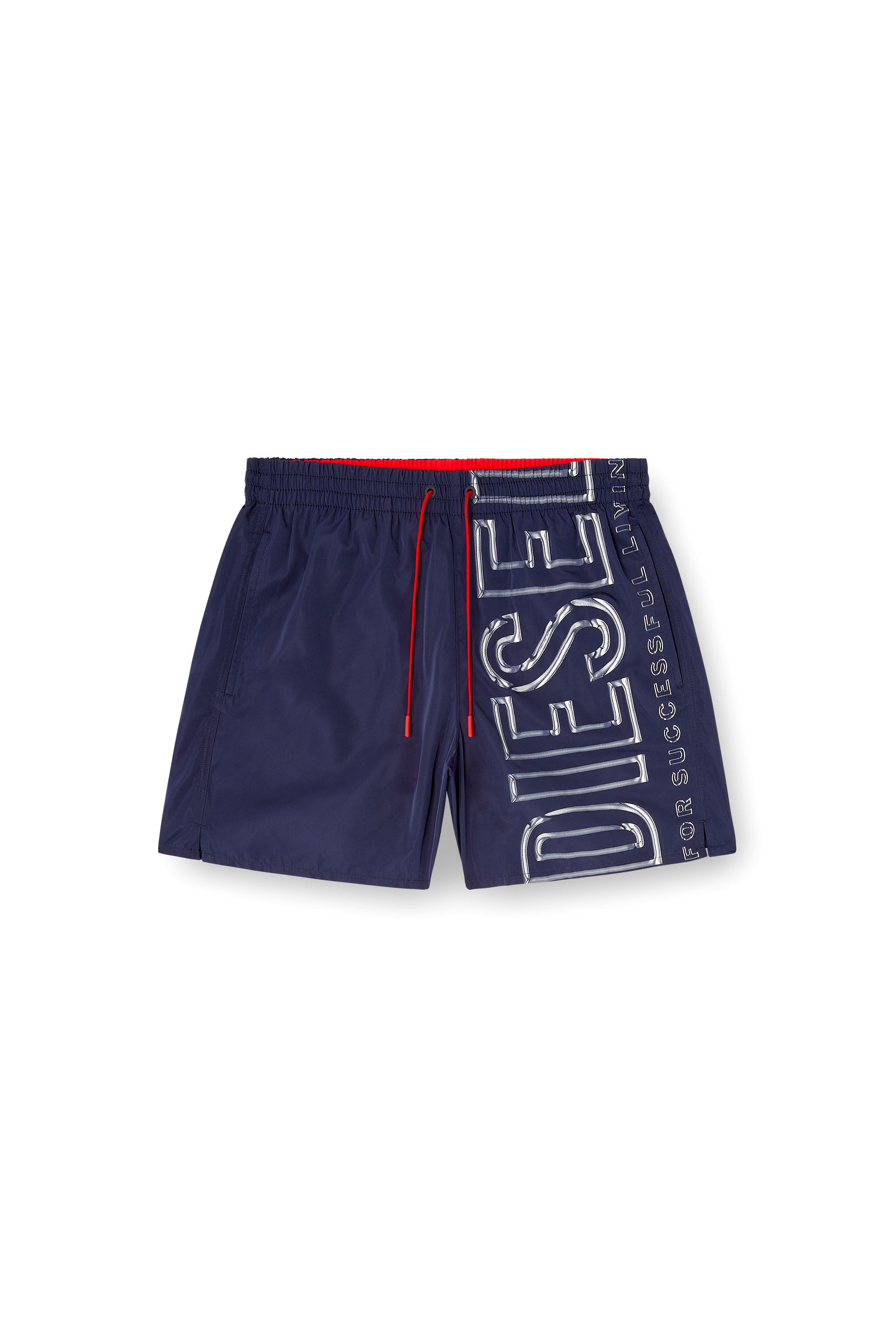 Diesel - SOCCER-41-D-CORE, Man's Swim shorts with oversized logo print in Blue - 4