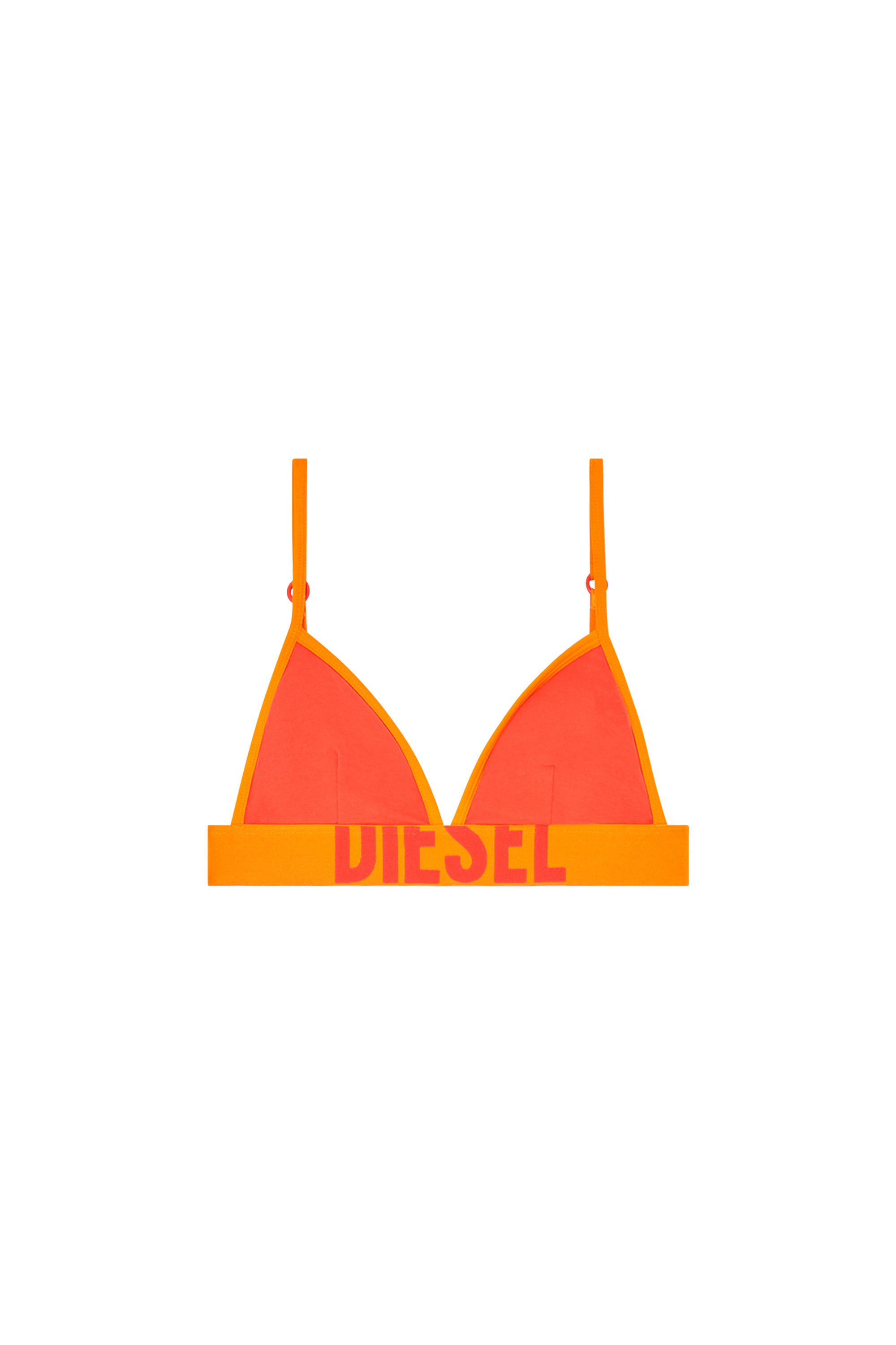 Diesel - CORA-D-POP, Woman's Triangle bra in bicolour cotton in Orange - 2