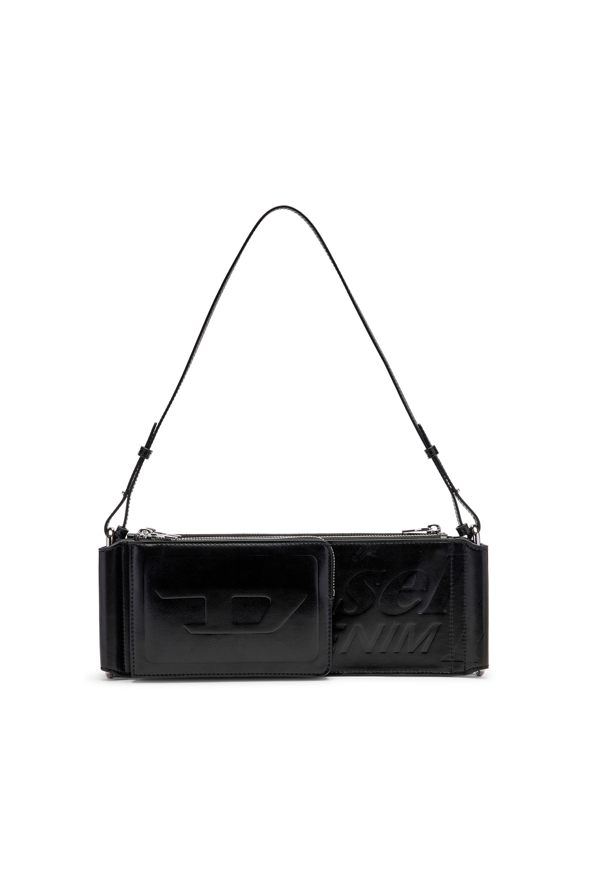 Diesel - FLAG-D SHOULDER BAG X, Unisex's Flag-D-Modular logo-embossed shoulder bag in Black - 2