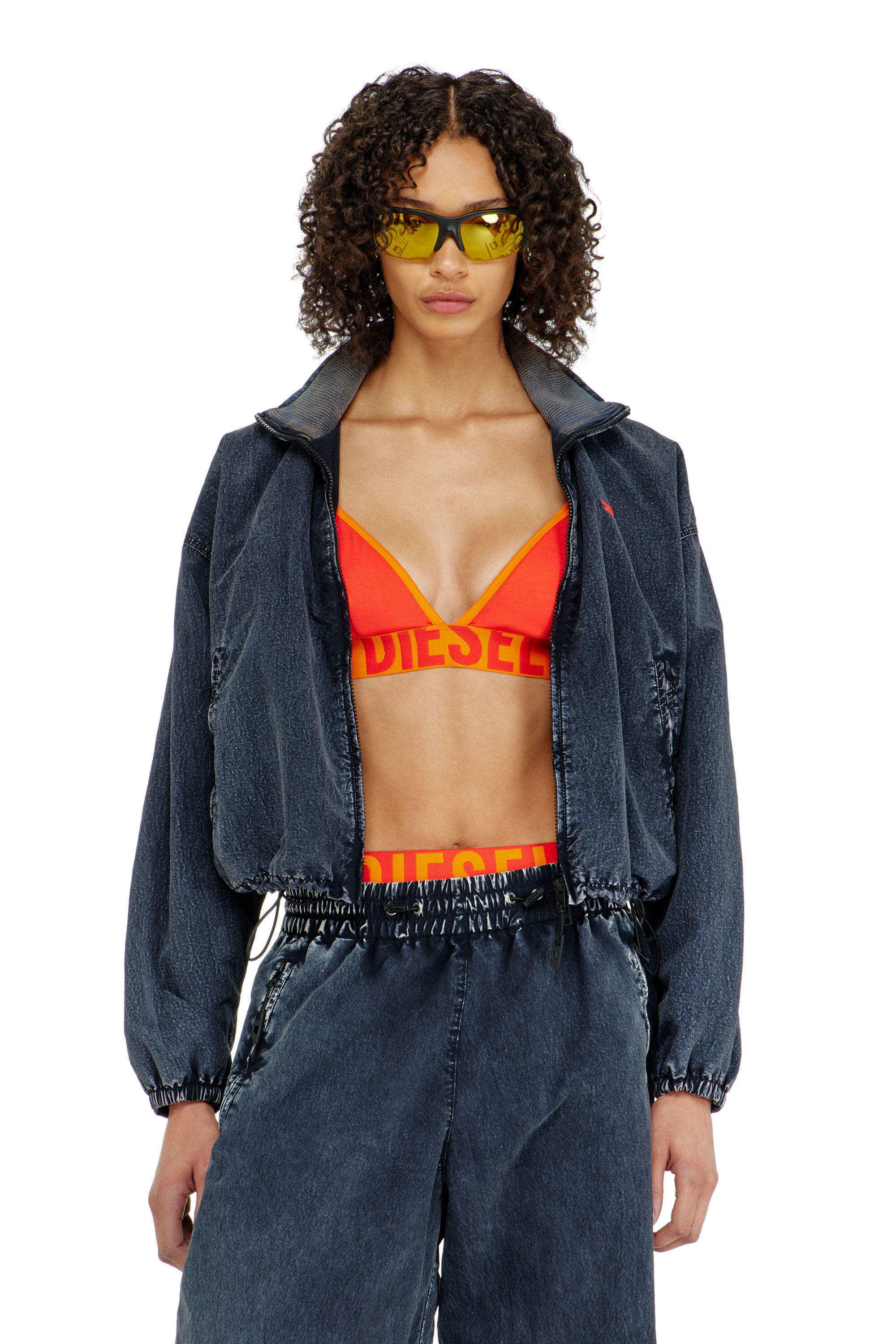Diesel - CORA-D-POP, Woman's Triangle bra in bicolour cotton in Orange - 5
