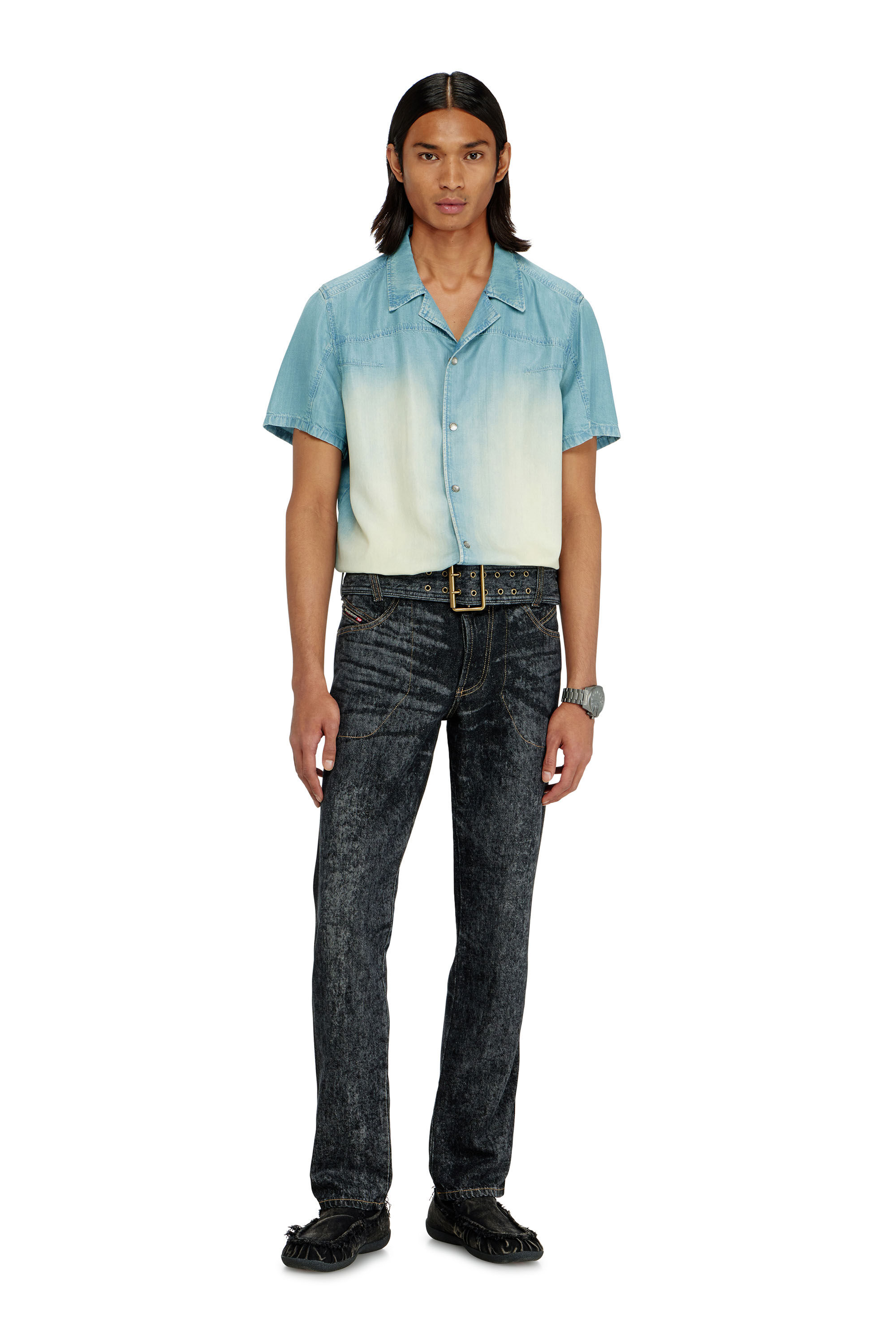 Diesel - Man's Slim Jeans D-Villus 09Q24, Black/Dark grey - 1