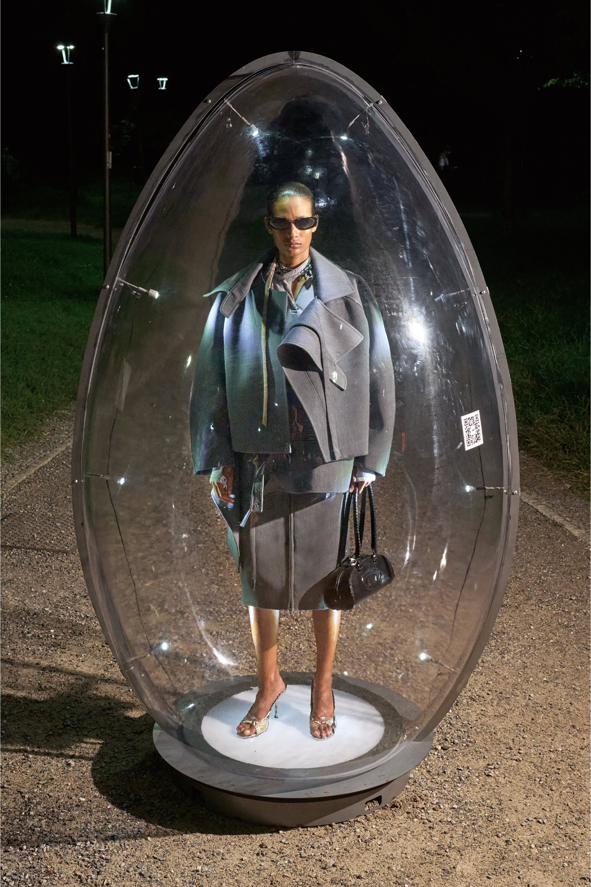 Diesel - O-RICE, Woman's Tailored midi pencil skirt with biker straps in Grey - 5