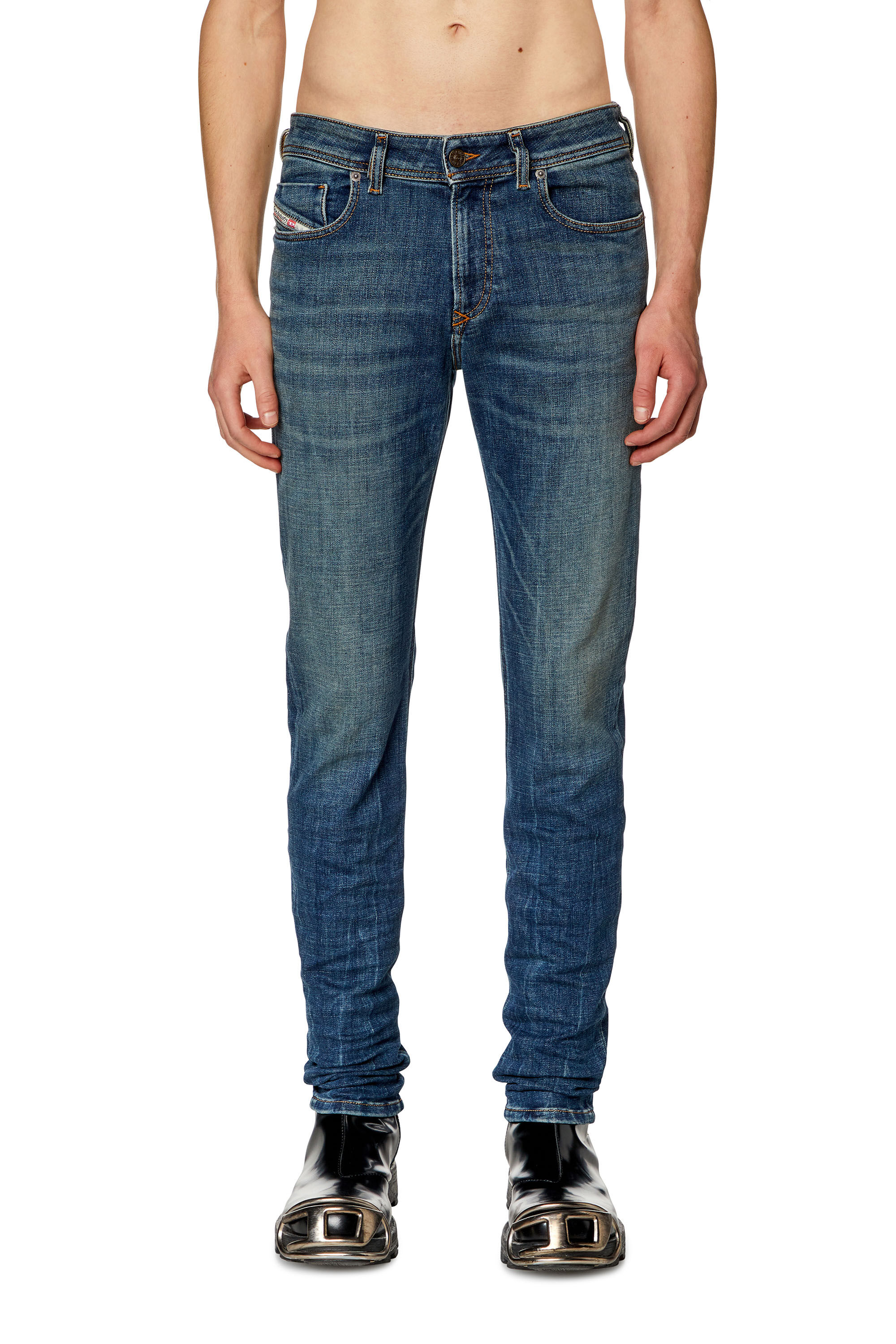 Diesel - Man's Skinny Jeans 1979 Sleenker 09H67, Dark Blue - 2