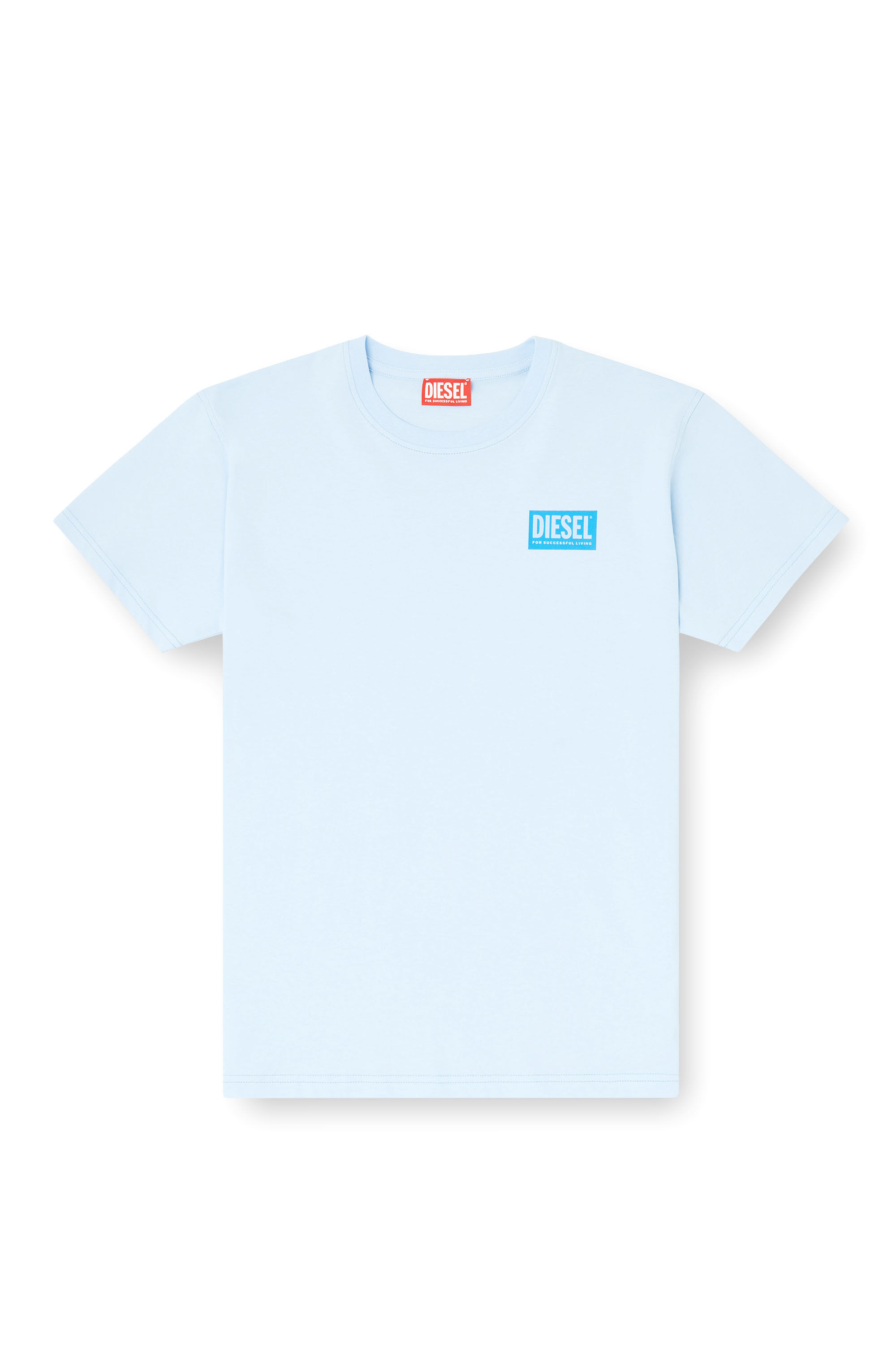 Diesel - T-NORMY-S6, Woman's Organic cotton jersey t-shirt with crew neck and logo print in Light Blue - 2