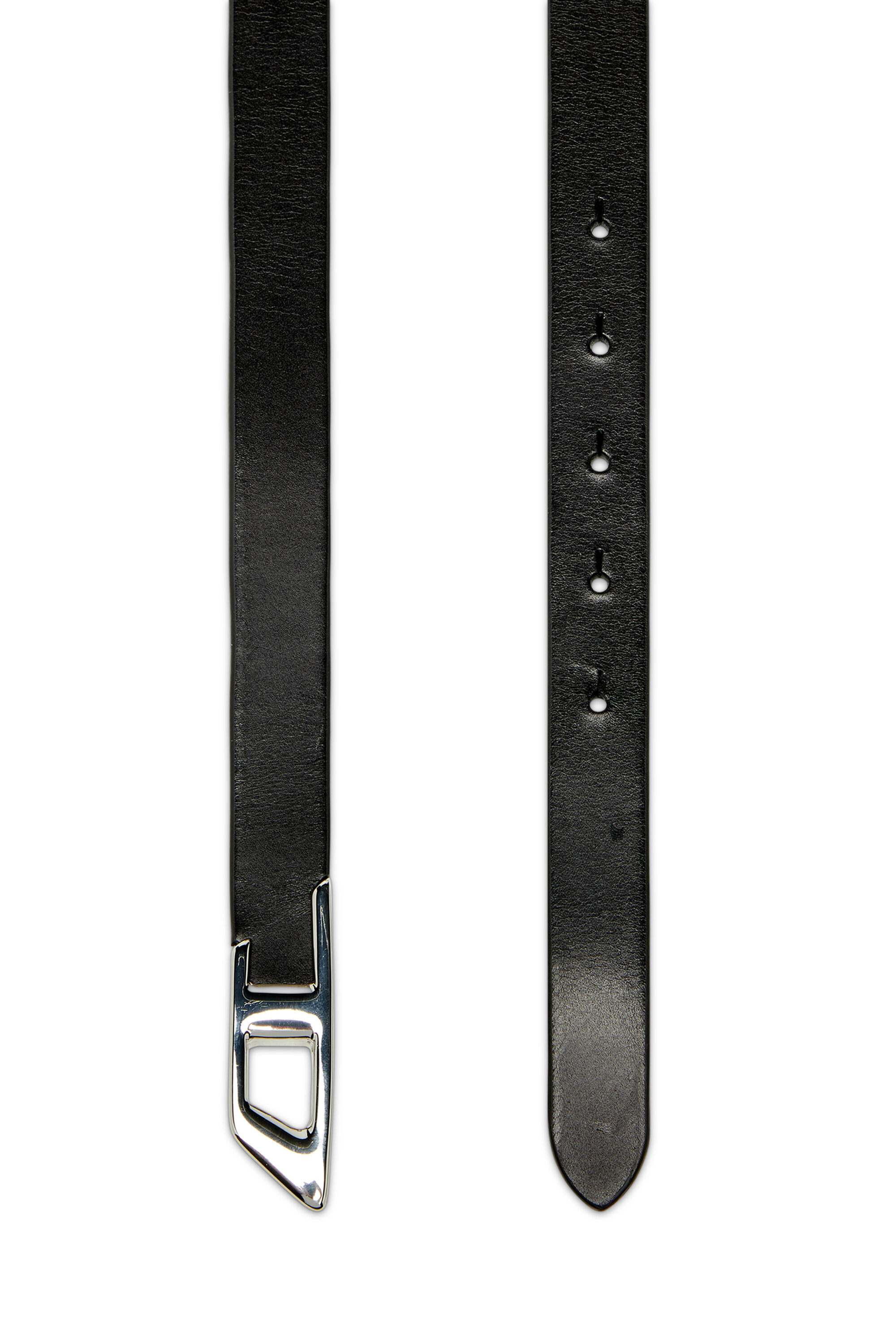 Diesel - B-D LOGO 2.0 20, Woman's 2 cm leather belt with metal D buckle in Black - 2