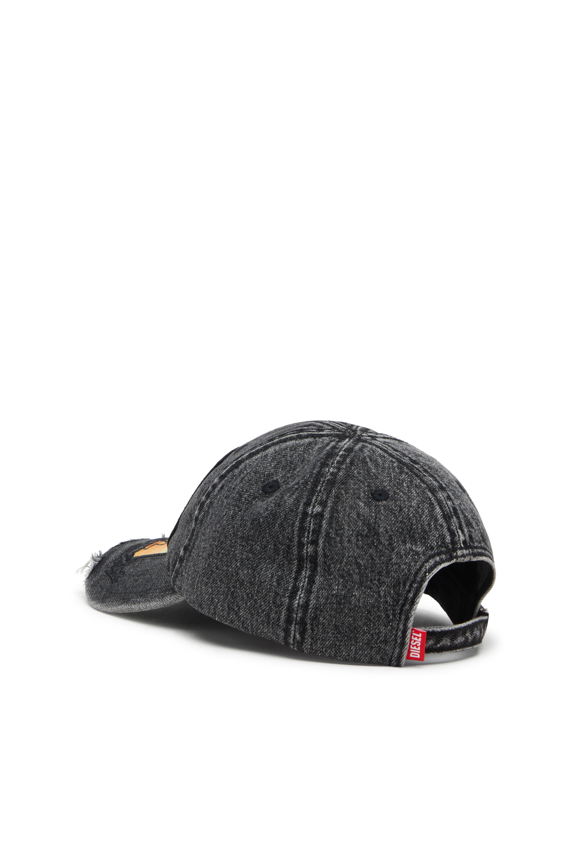 Diesel - C-MAN, Man's Denim baseball cap with patch and frayed details in Grey Jeans - 2