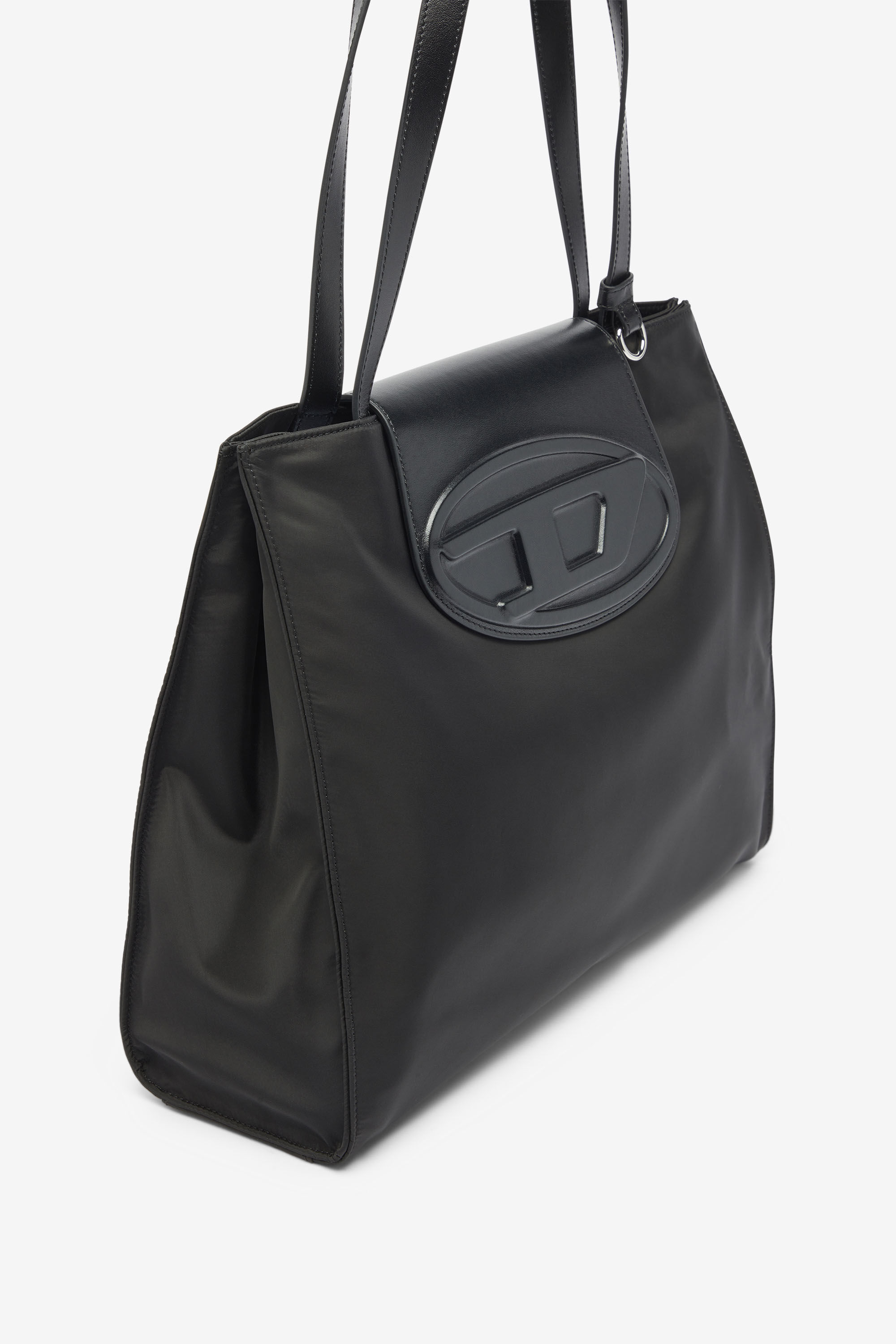 Diesel - 1DR TOTE E/W, Unisex's 1DR - Shopping bag in nylon with leather flap in Black - 5