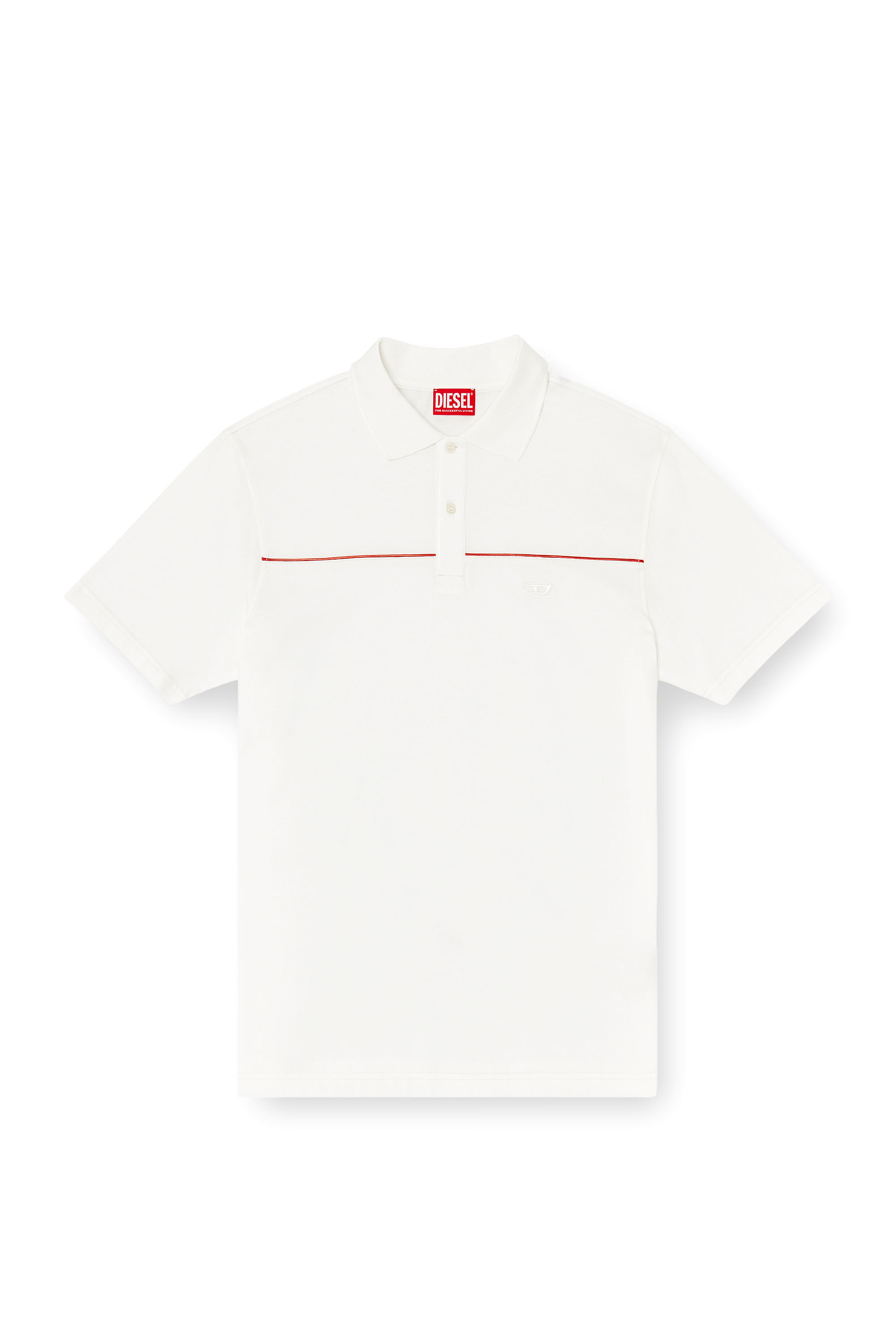 Diesel - T-REJUST-PIPING, Man's Polo shirt with contrast piping in White - 2