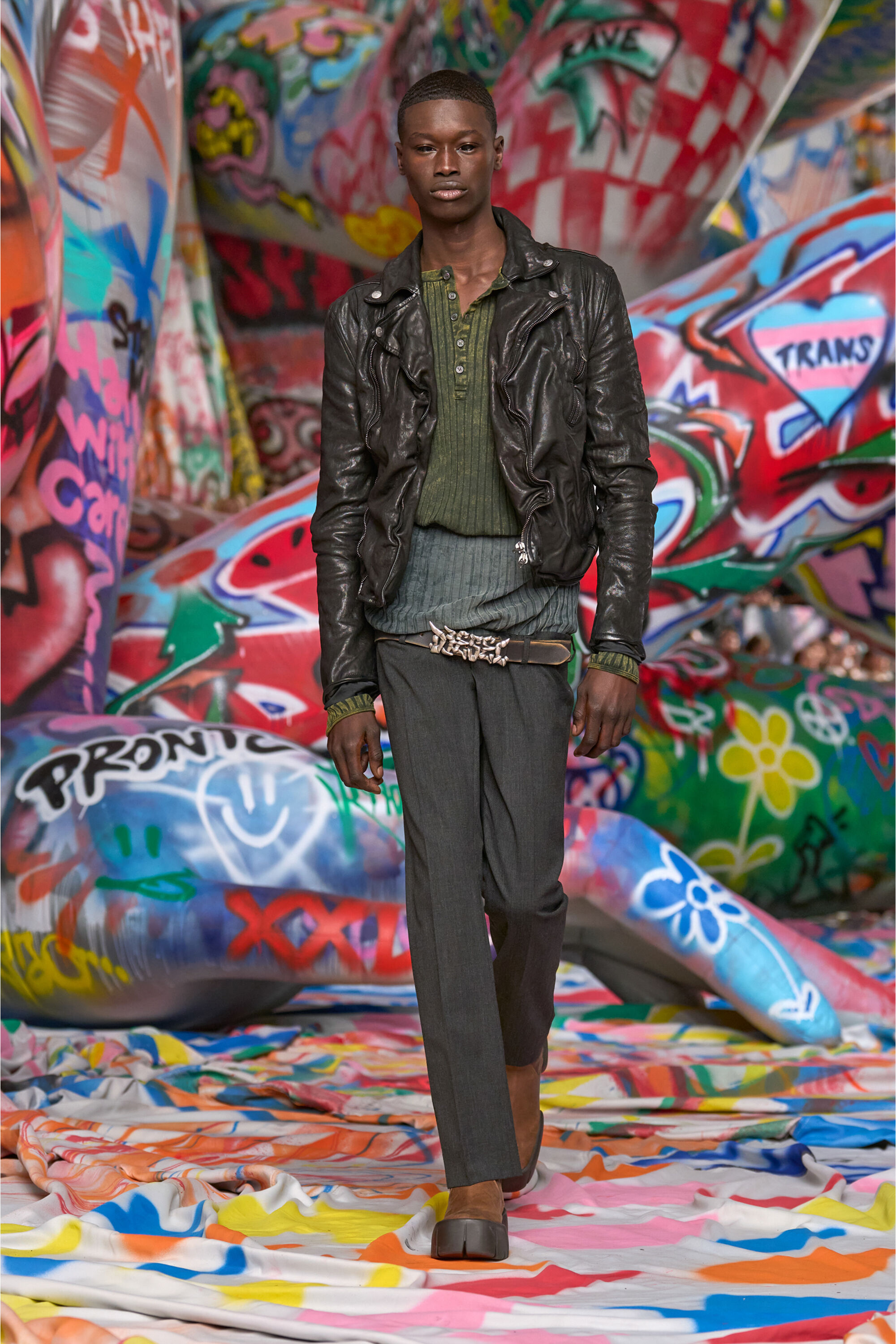 Diesel - L-UNCAN, Man's Biker jacket in boiled leather in Black - 6