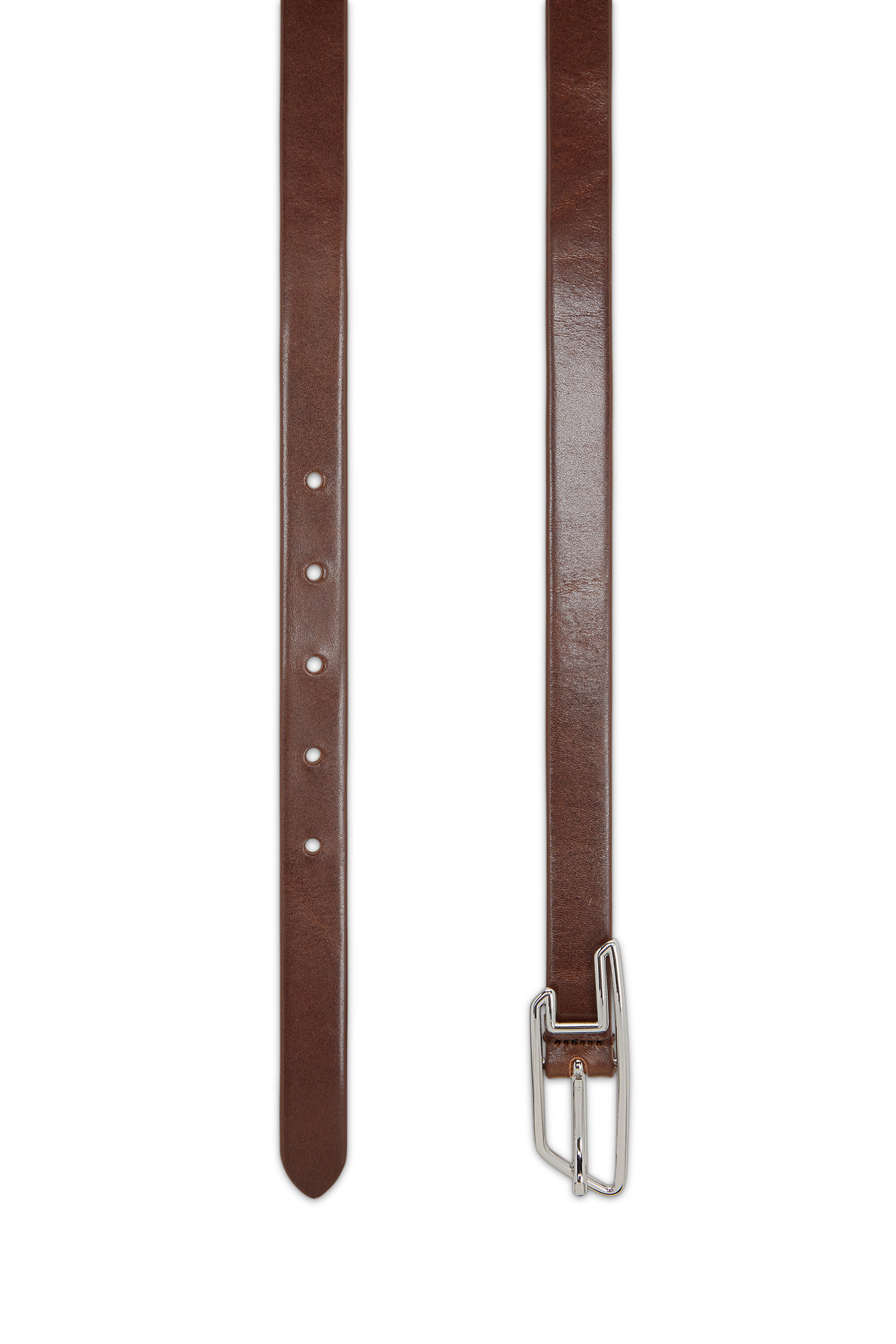 Diesel - B-D LINE W 20, Woman's 2cm belt in pull-up leather with D buckle in Brown - 2