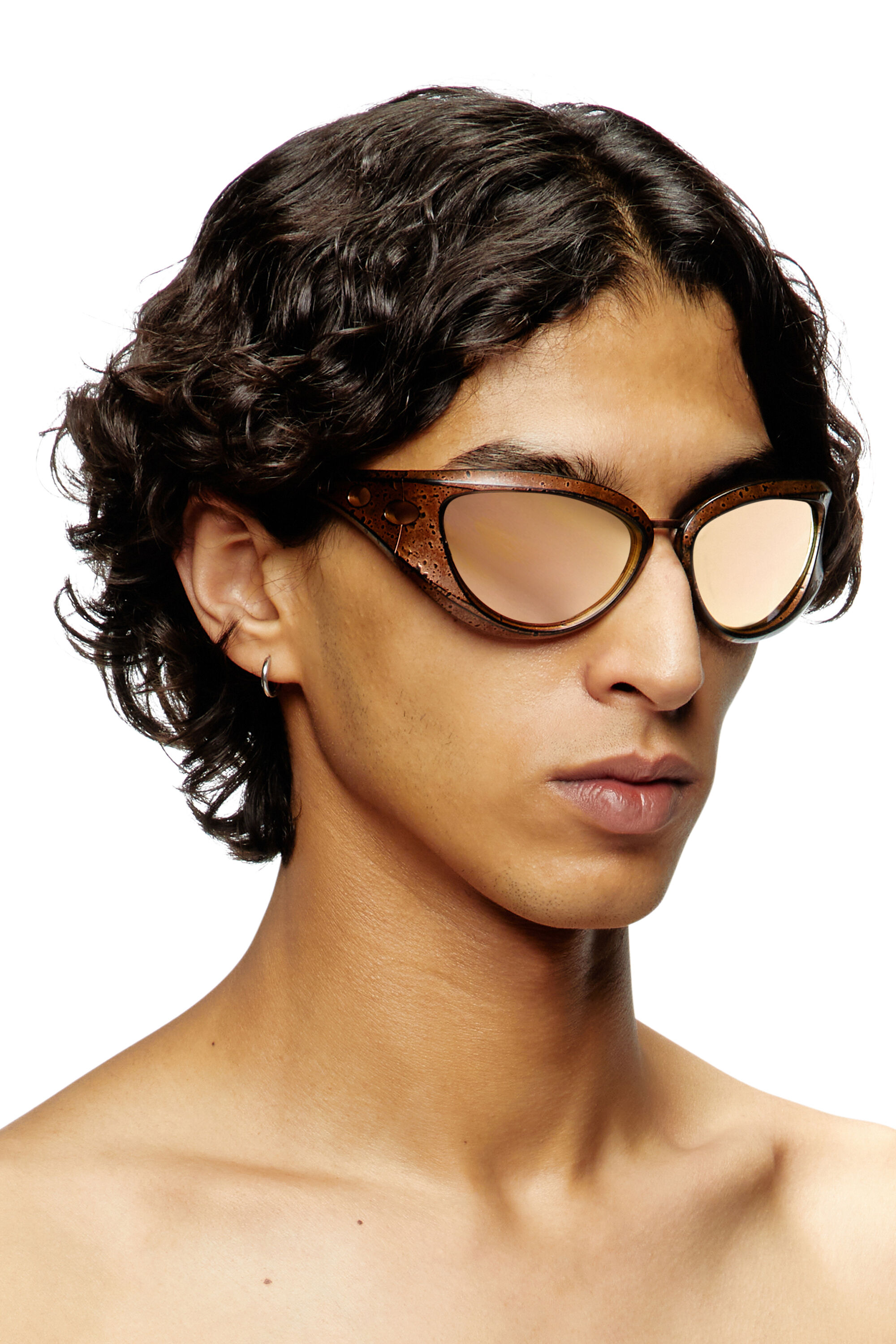 Diesel - 0DL3007U, Unisex's Cat-eye style sunglasses in Bronze - 4