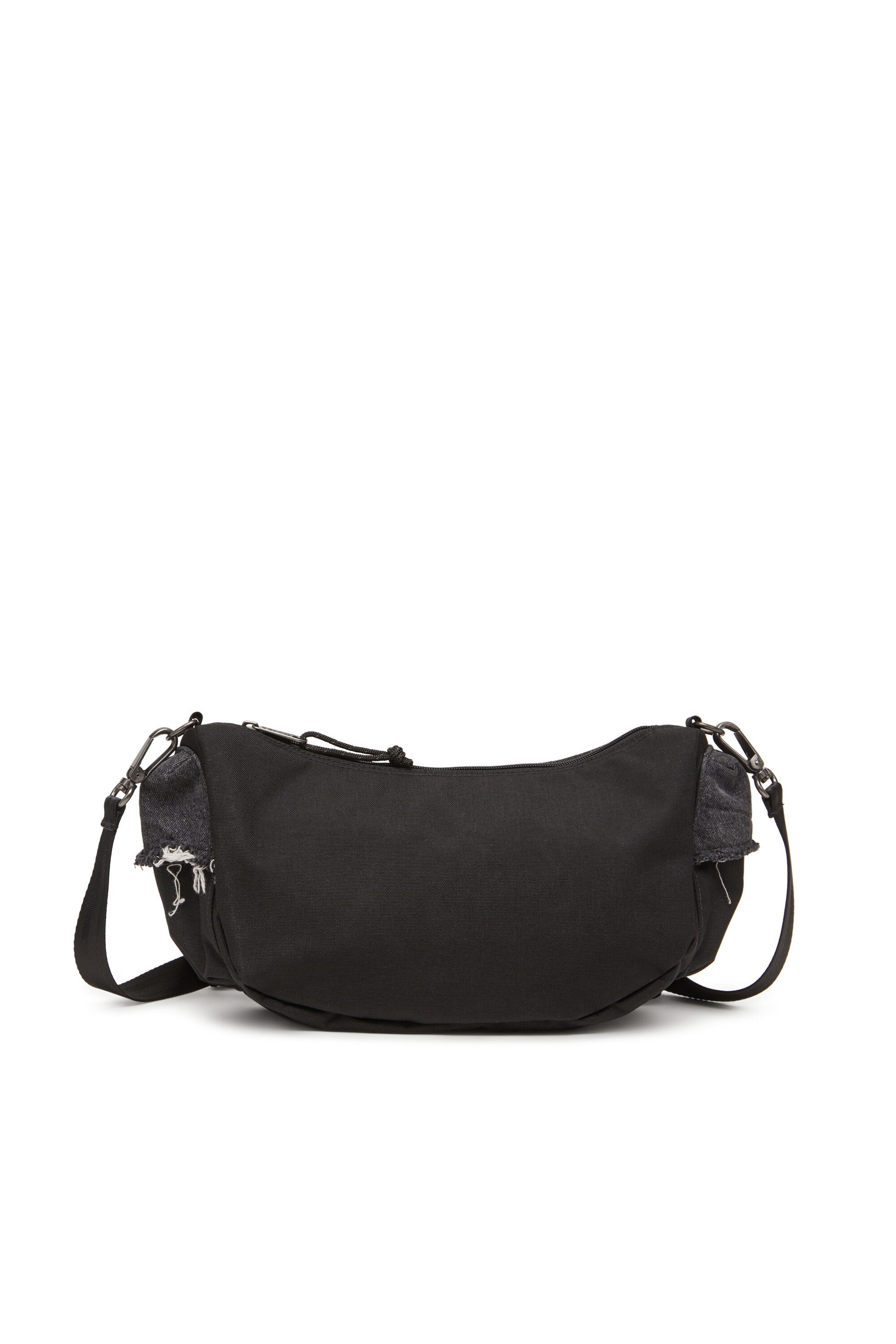 Diesel - DIESEL SHOULDER BAG, Unisex's Shoulder bag in destroyed denim and CORDURA&reg; in Black - 2