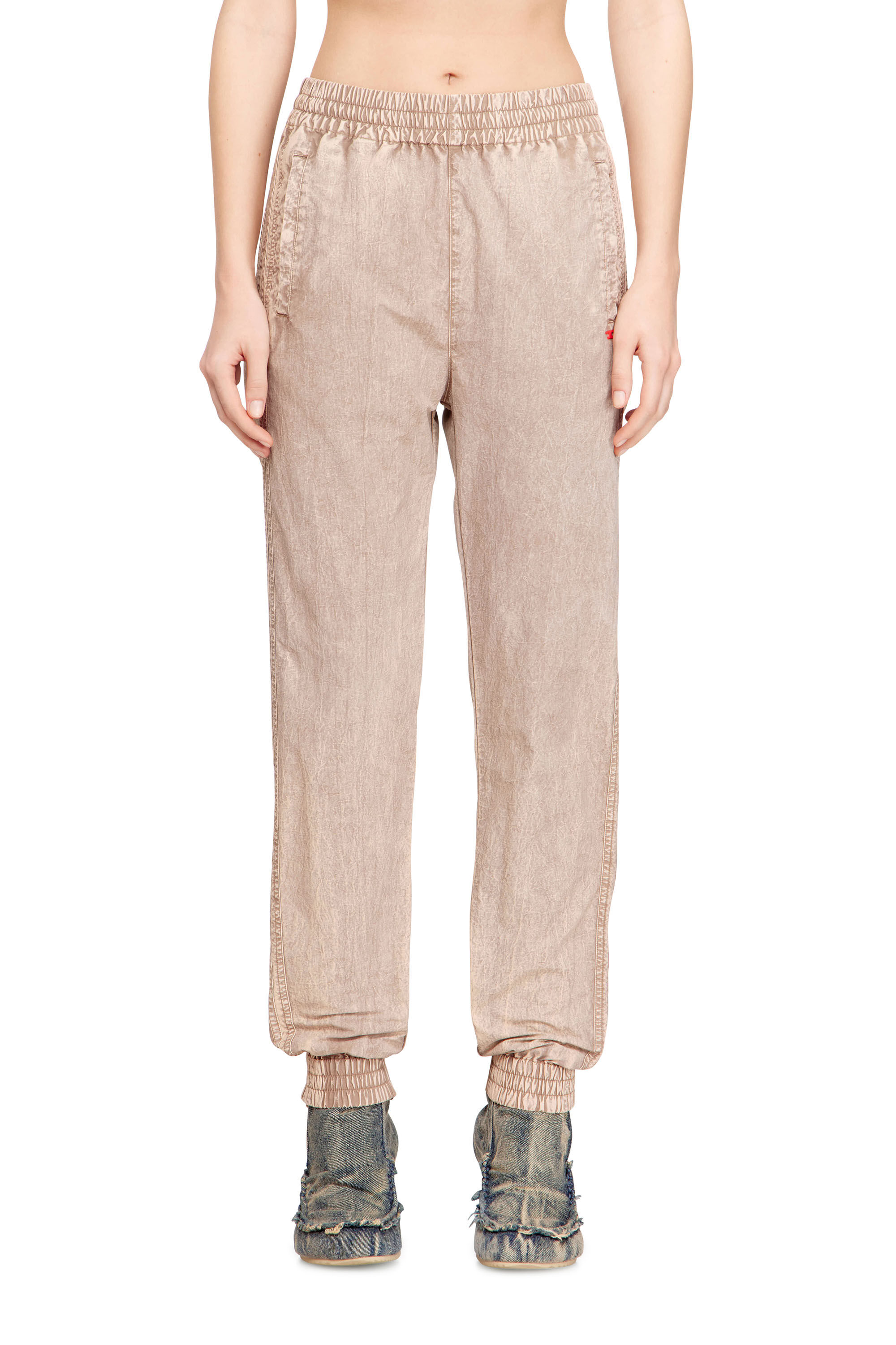 Diesel - P-ARIS, Woman's Track pants in treated Taslan in Beige - 3