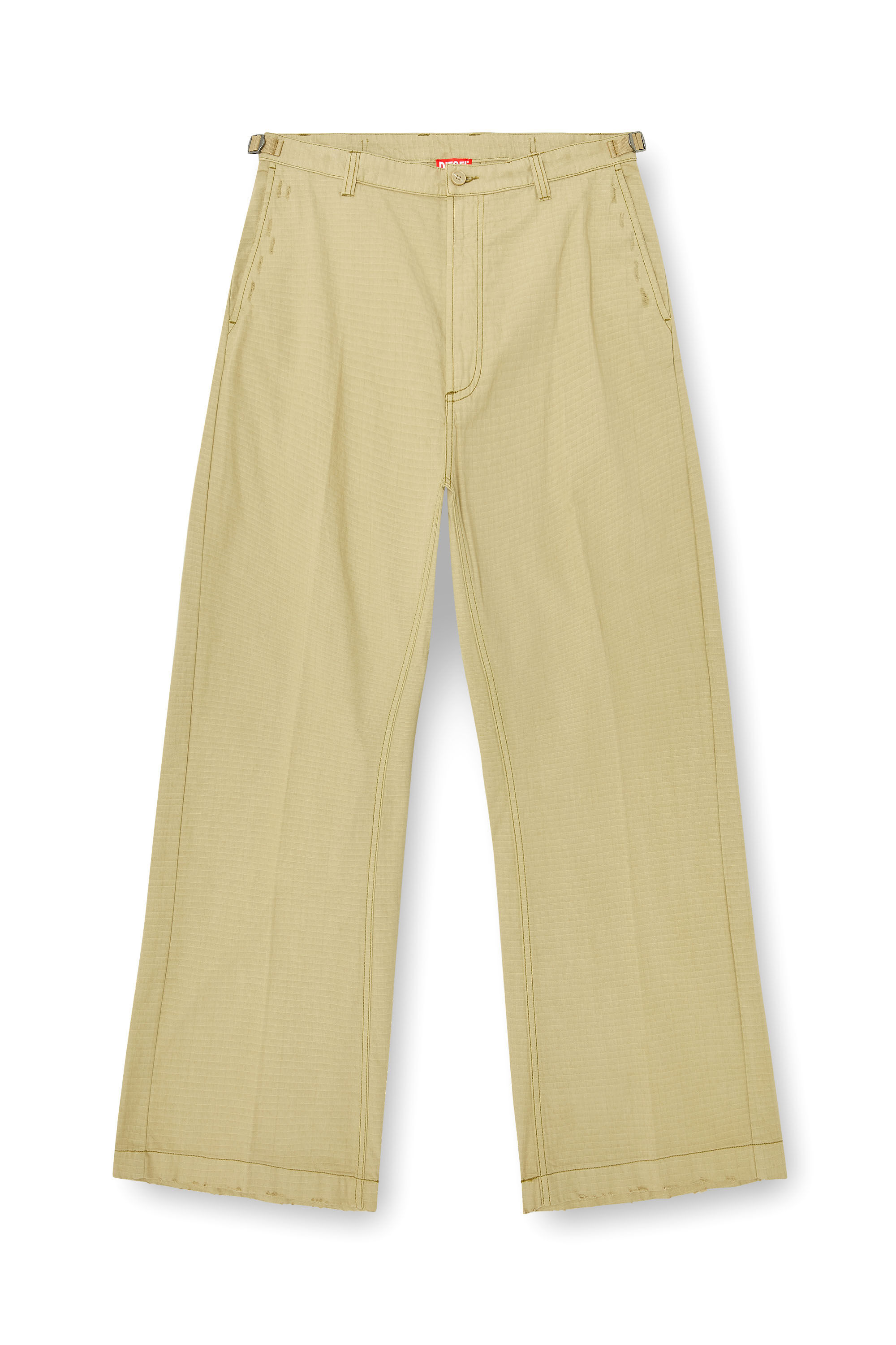 Diesel - P-BALL, Man's Cotton ripstop pants with side buckles in Beige - 2