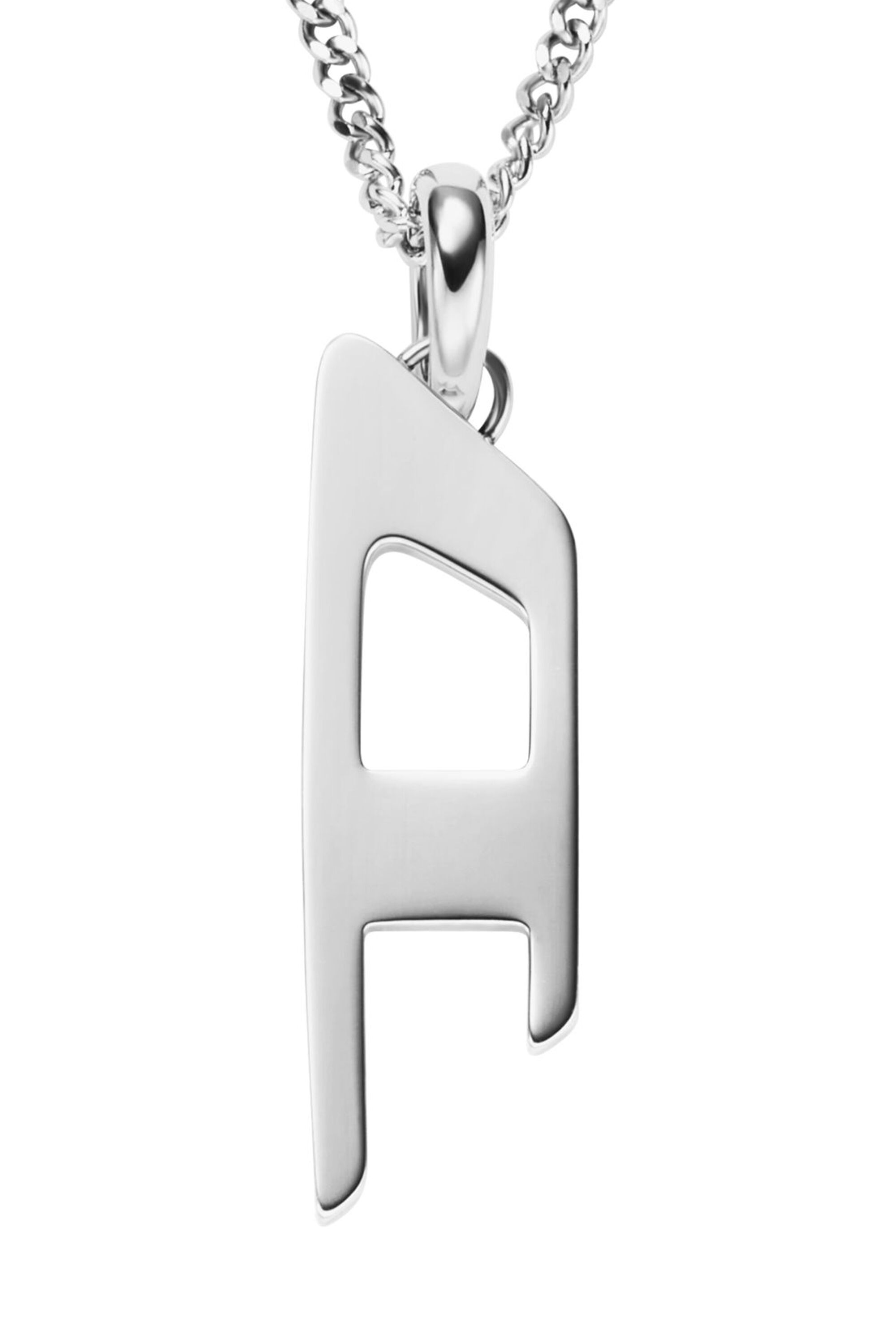 Diesel - DX1625040 JEWELLERY, Unisex's Stainless steel d logo pendant necklace in Silver - 2