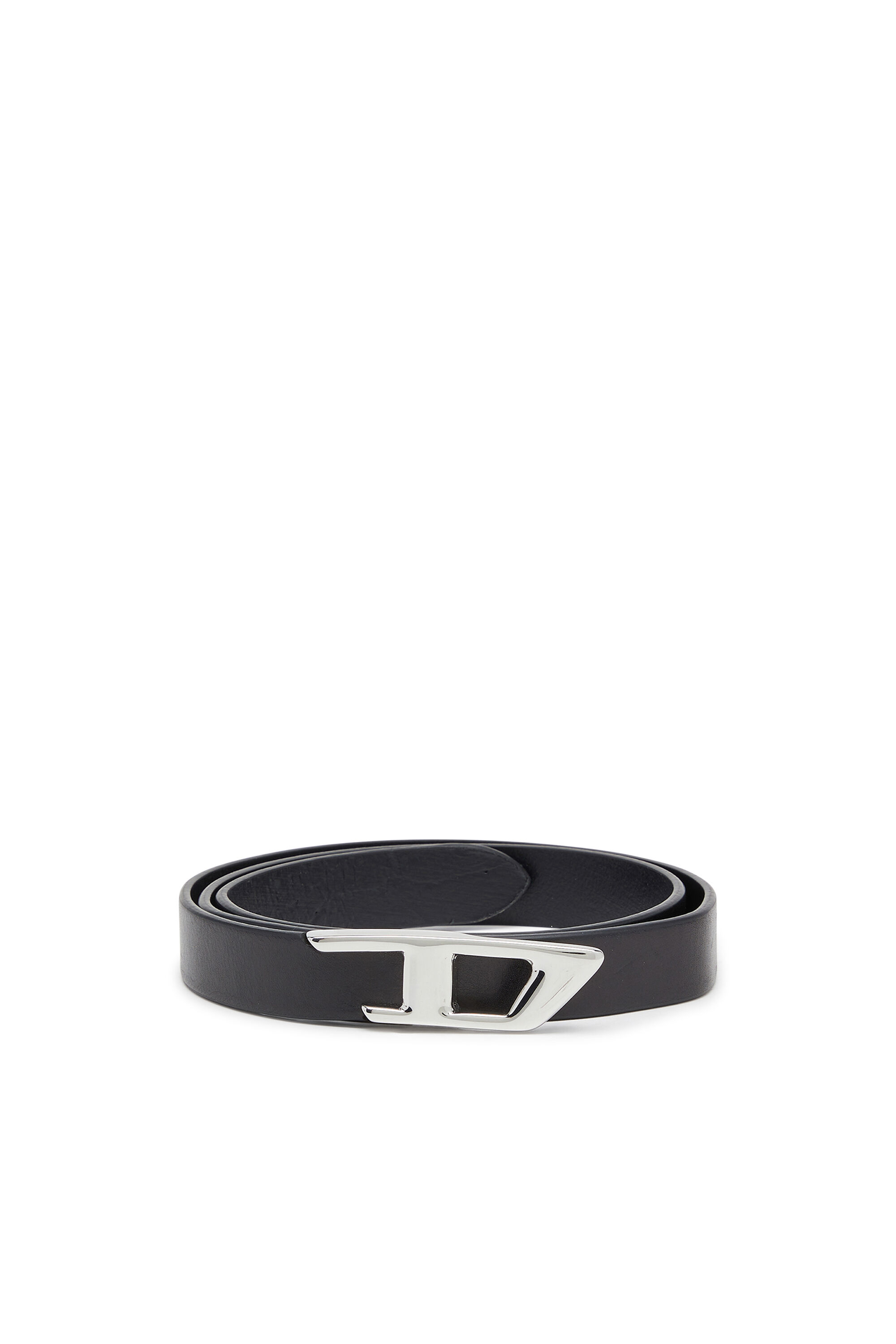 Diesel - B-D LOGO 2.0 20, Woman's 2 cm leather belt with metal D buckle in Black - 4