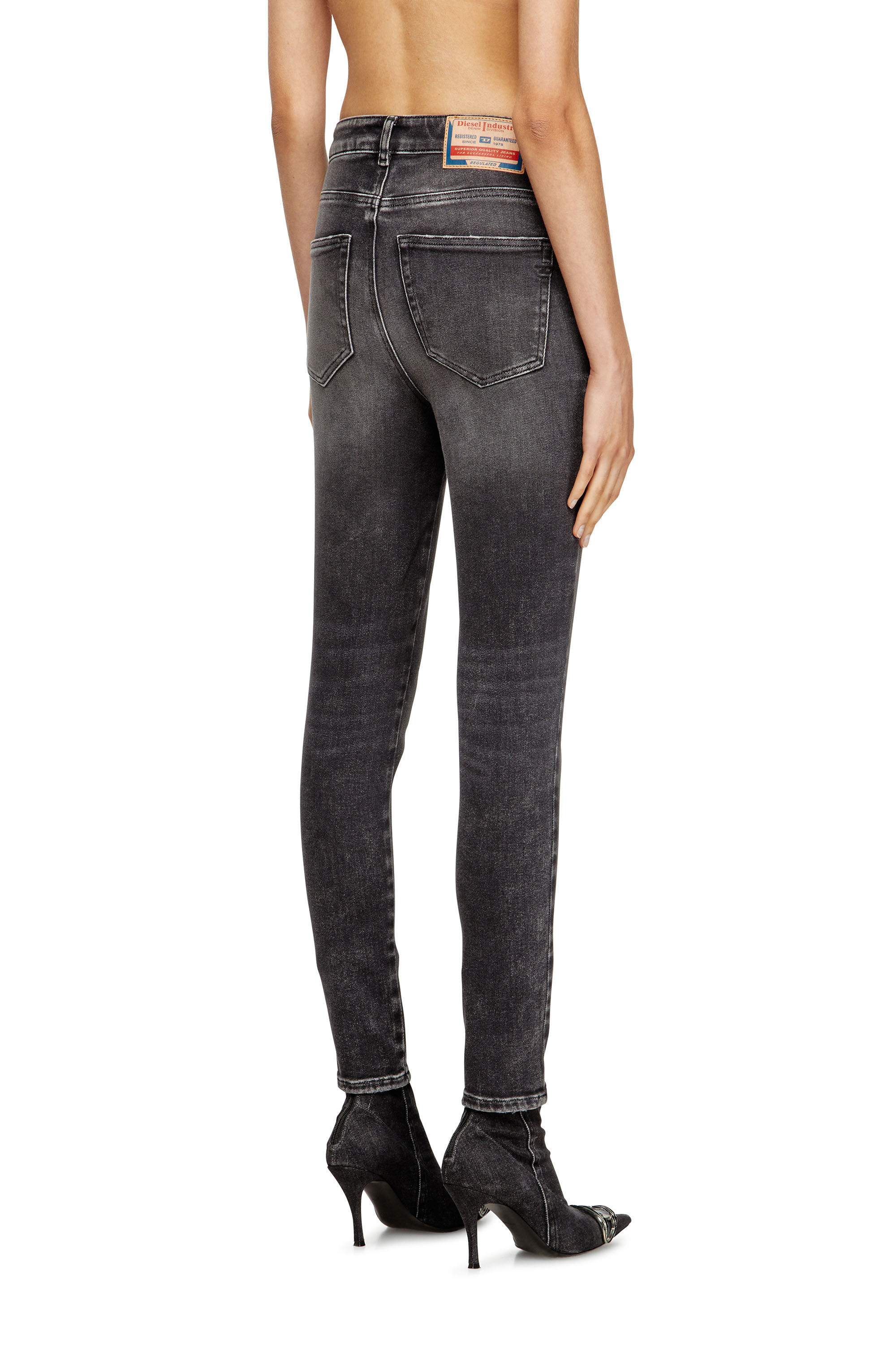 Diesel - Woman's Skinny Jeans 1984 Slandy-High 09L93, Black/Dark grey - 4