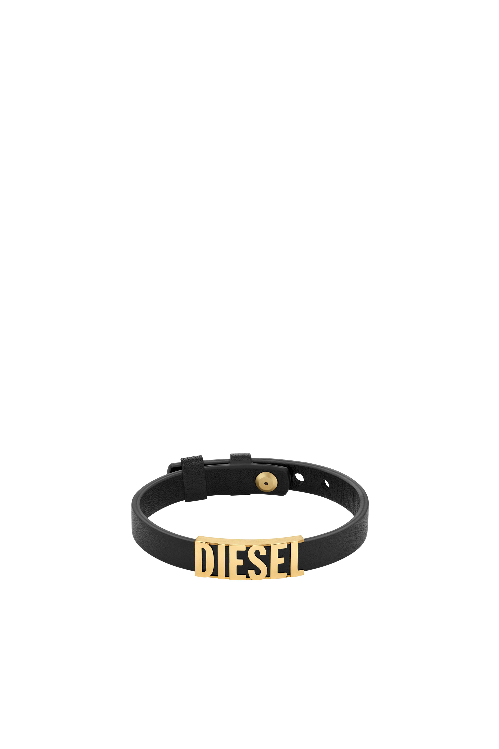 Diesel - Font Black Leather Stack Bracelet - Bracelets - Unisex - Black