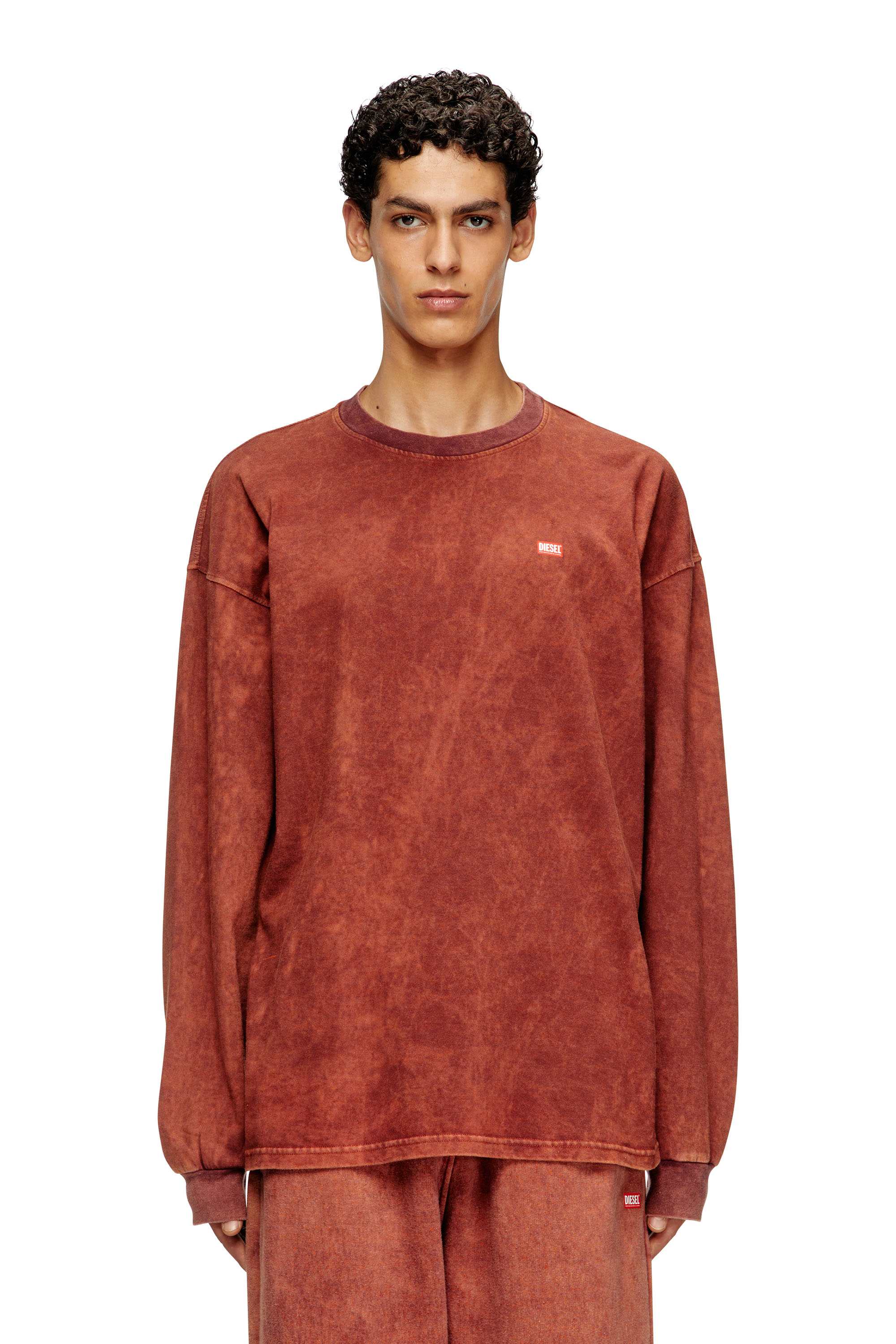 Diesel - T-BOXT-LS-T3, Man's Cotton long sleeve T-shirt in Brown - 1