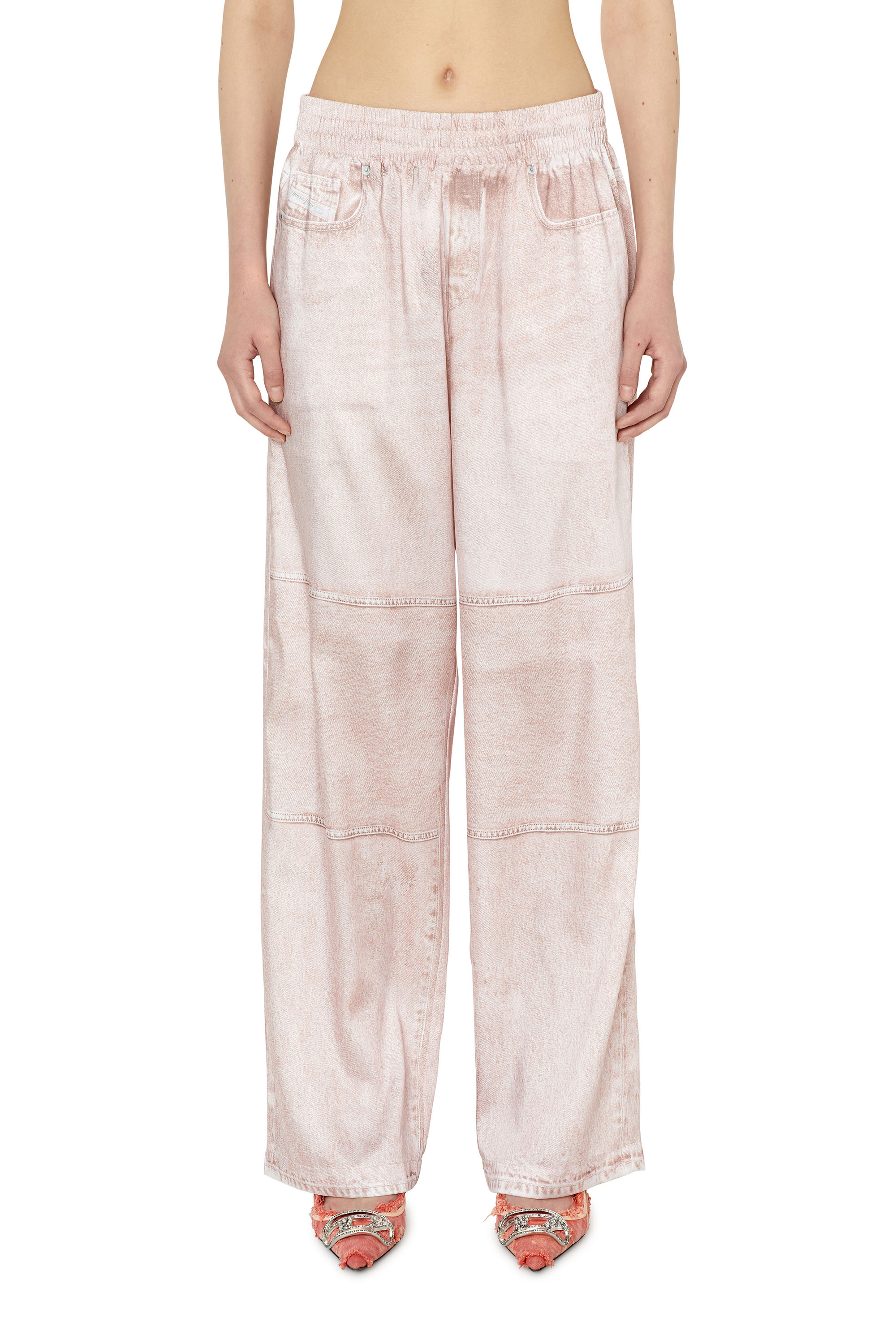 DIESEL PANTS WITH TROMPE L'OEIL PRINT