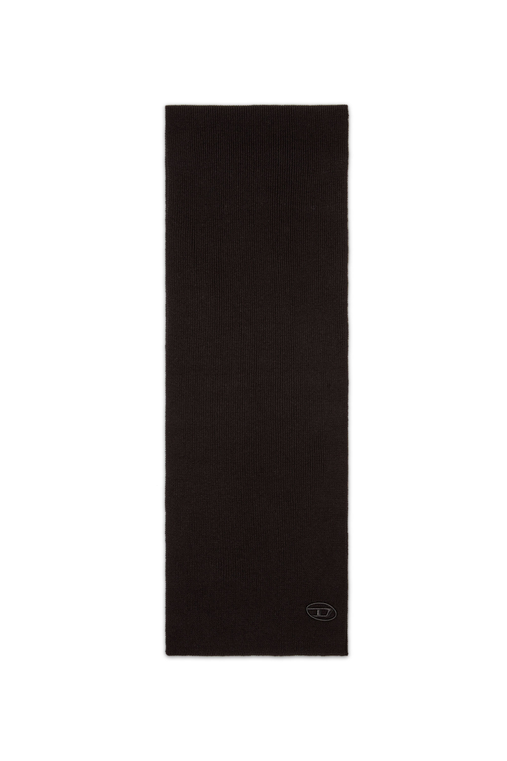 Diesel Unisex Black - Ribbed Wool-Blend Scarf - Scarf Uni
