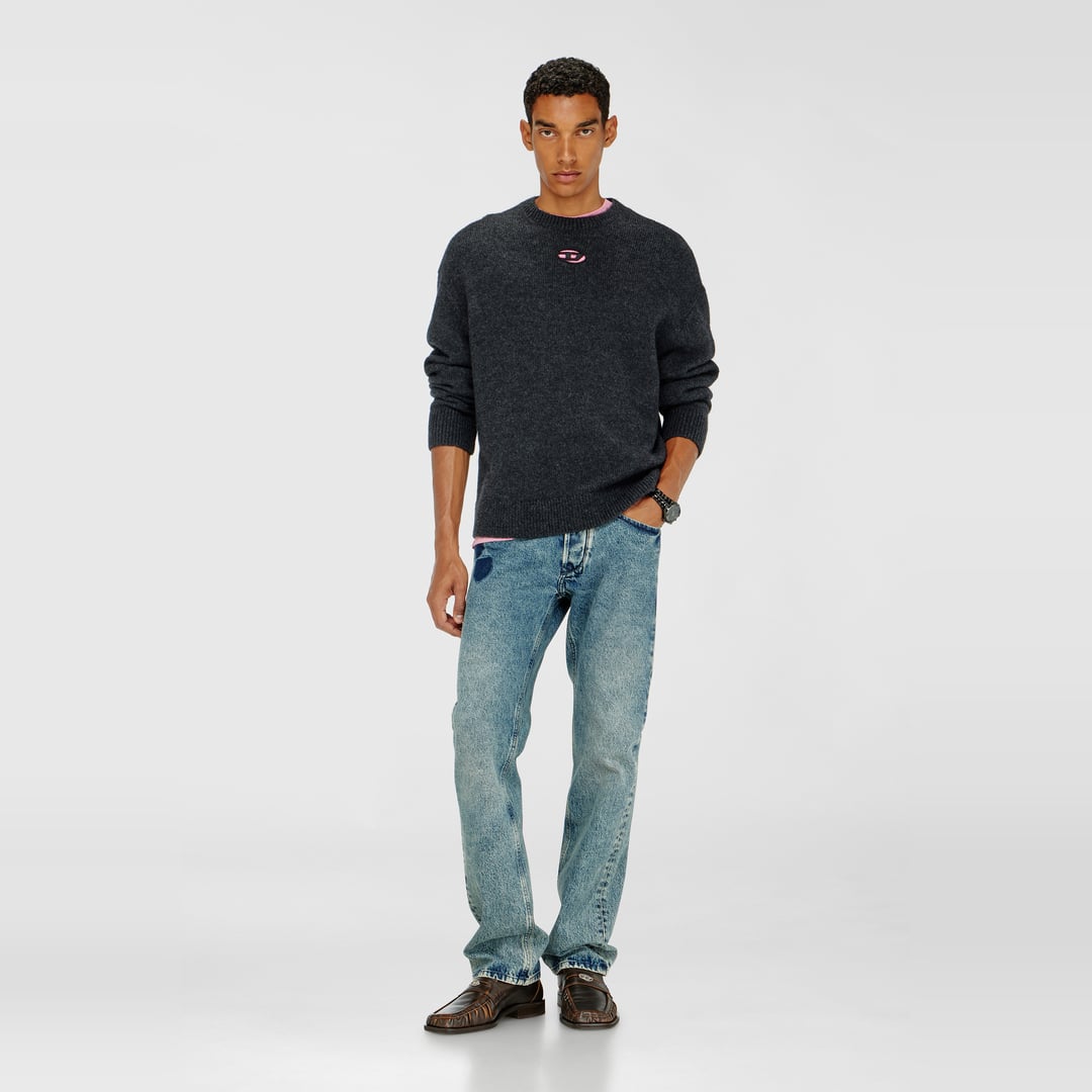 Diesel - Pull en mélange de laine et alpaga - Pull Maille - Homme - Noir