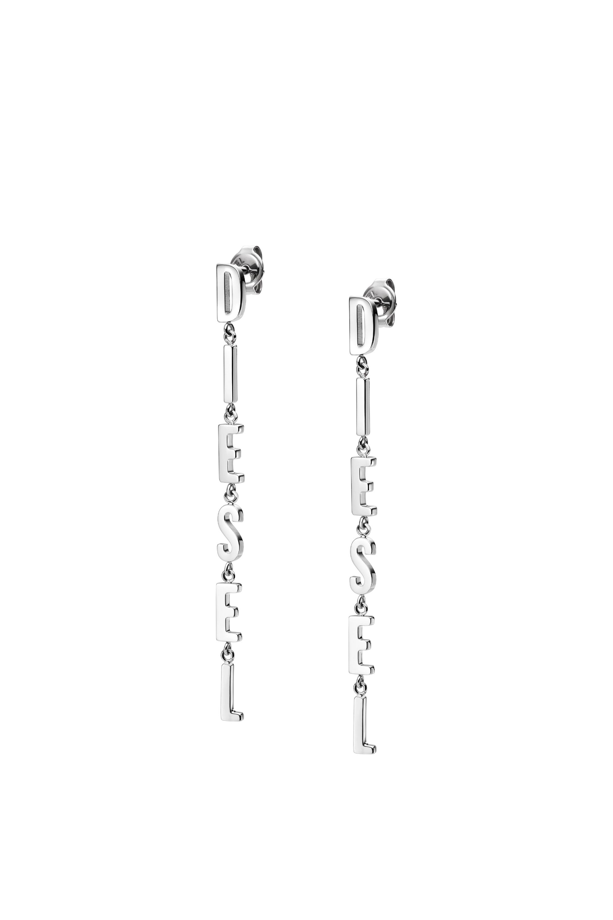 Diesel - Stainless steel drop earrings - Earrings - Unisex - Silver