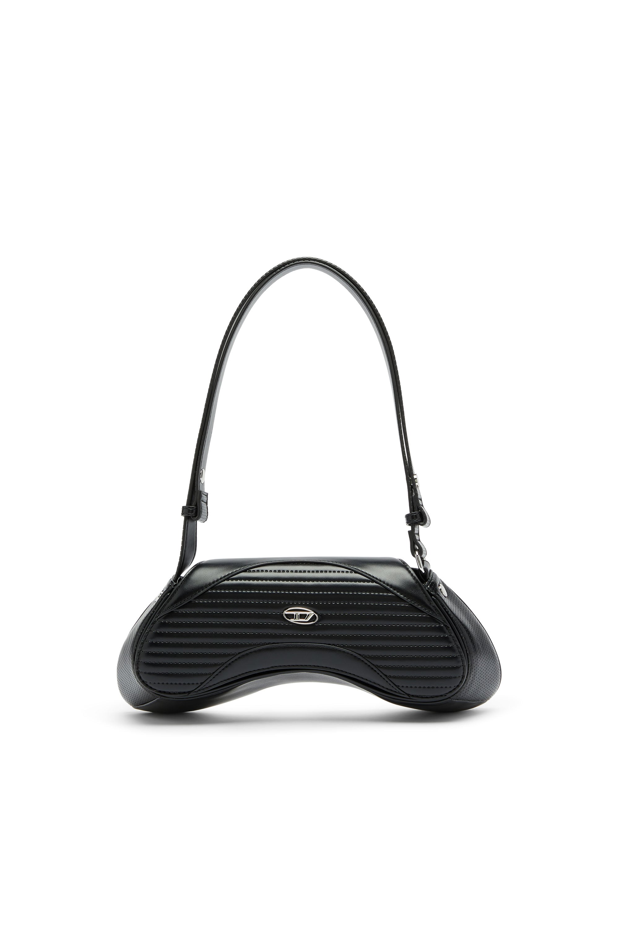 Diesel - Play - Crossbody bag in quilted perforated PU - Crossbody Bags - Woman - Black