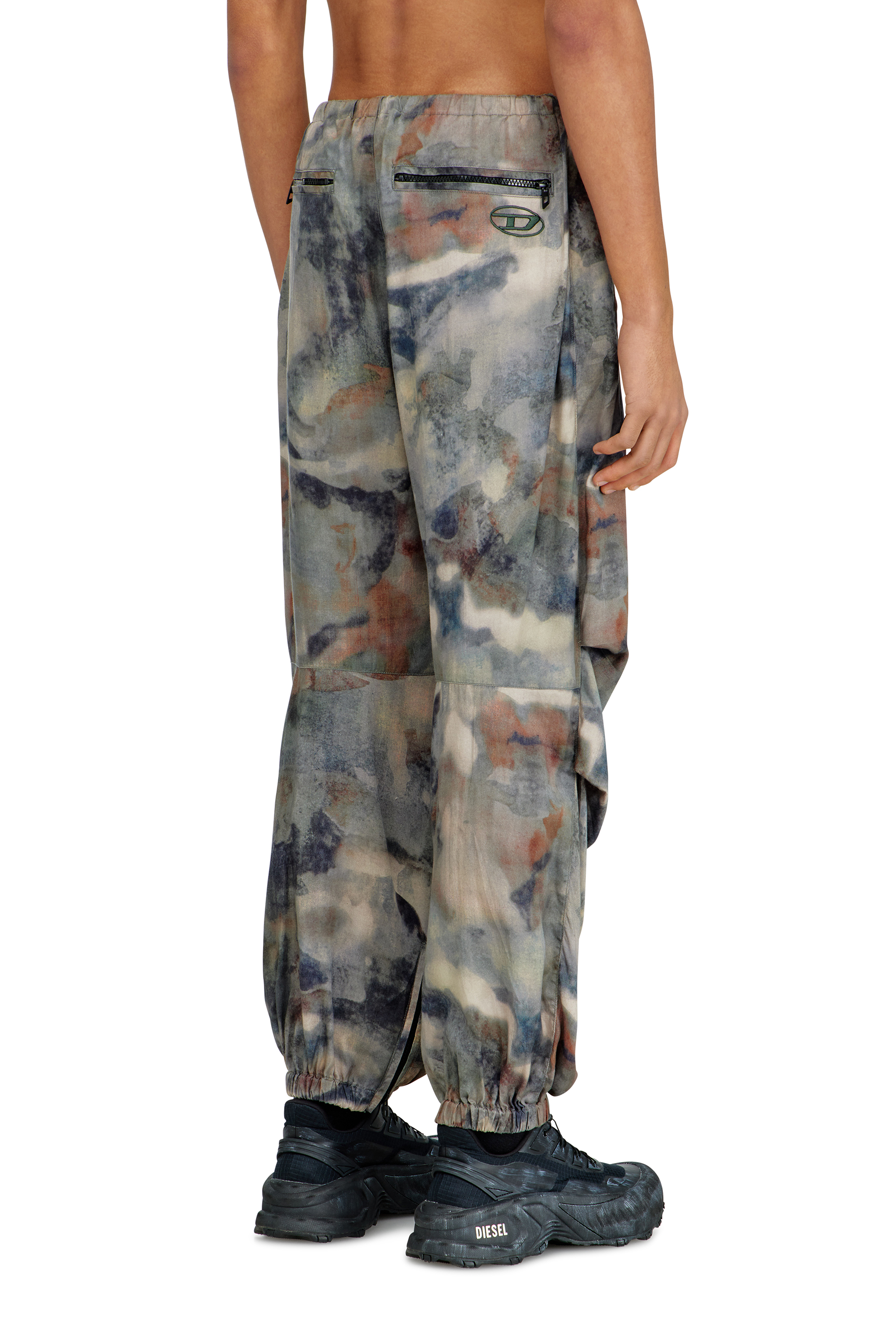 Diesel - P-STITCH-TKBZ, Man's Cargo pants in printed fabric in Military Green - 3