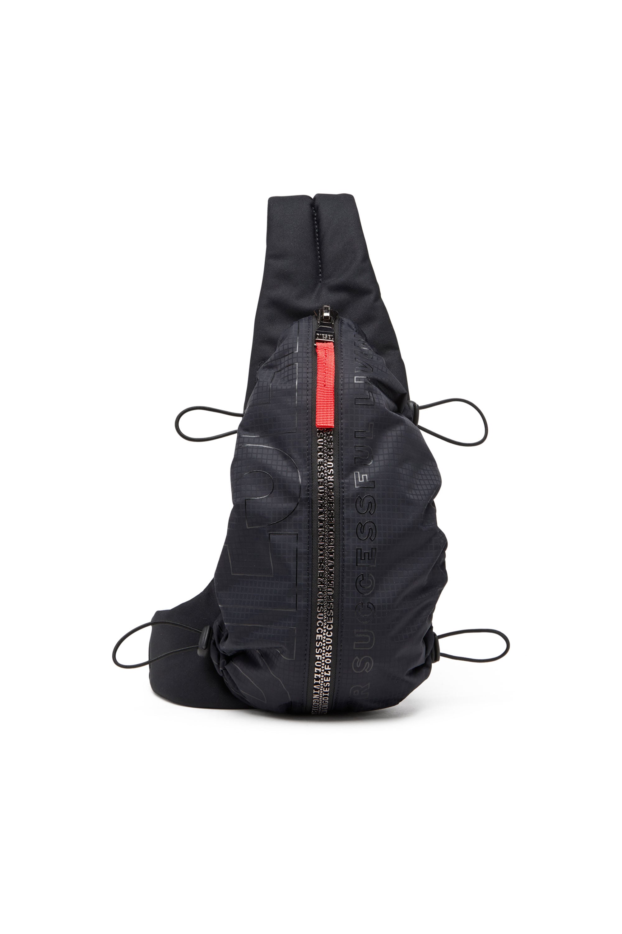 Diesel Herren Schwarz - Zip-D-Sling-Tasche Aus Kariertem Jacquard-Shell - Schultertaschen Uni