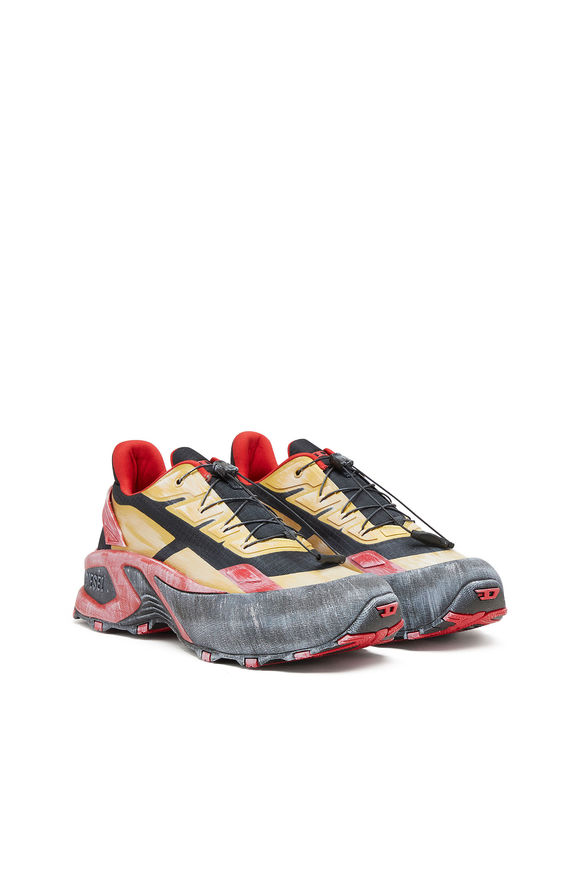 Diesel - D-CAGE RUNNER, Man's D-Cage-Distressed chunky sneakers in ripstop in Multicolor - 2