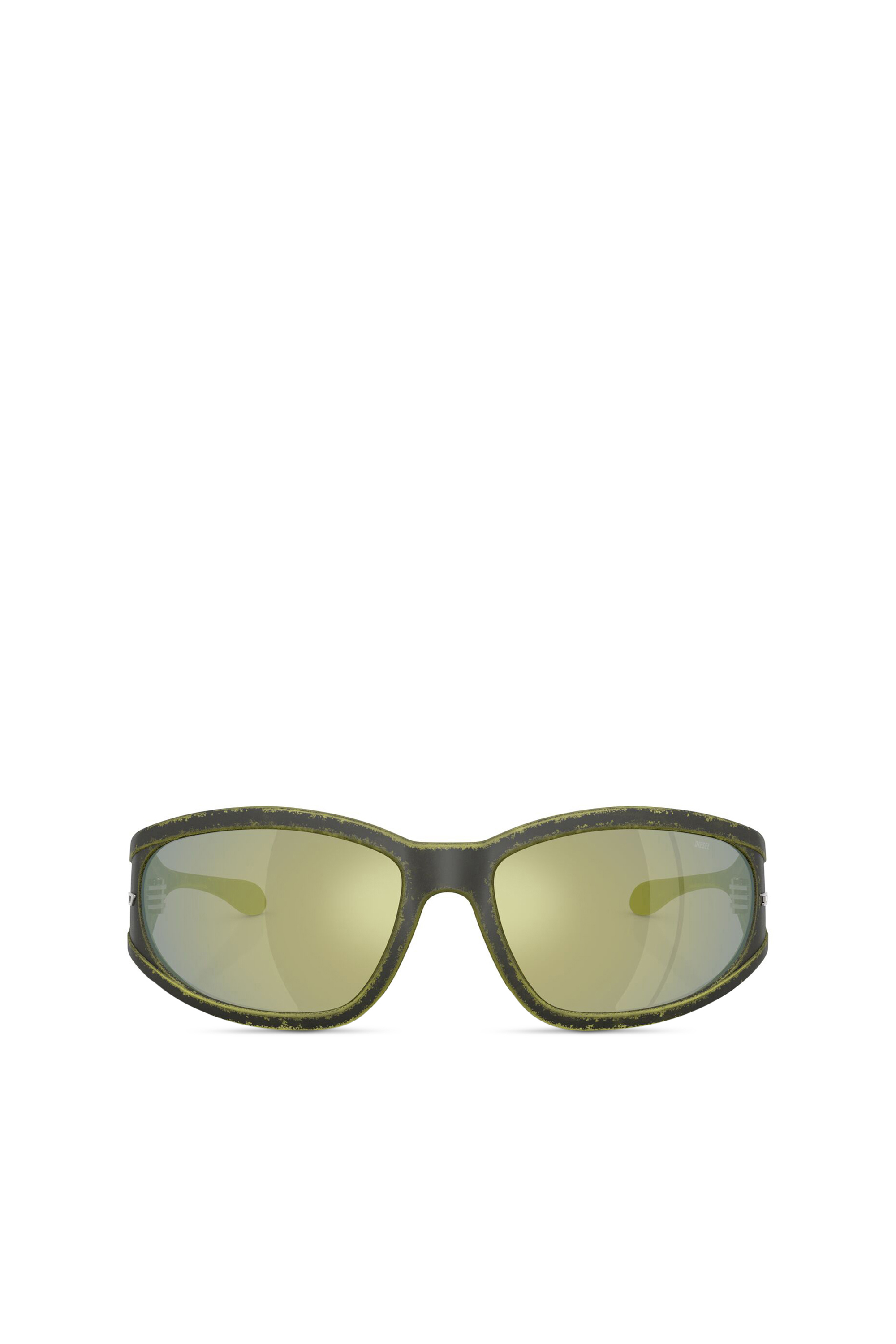 Diesel Rectangular Sunglasses In Acetate In Green