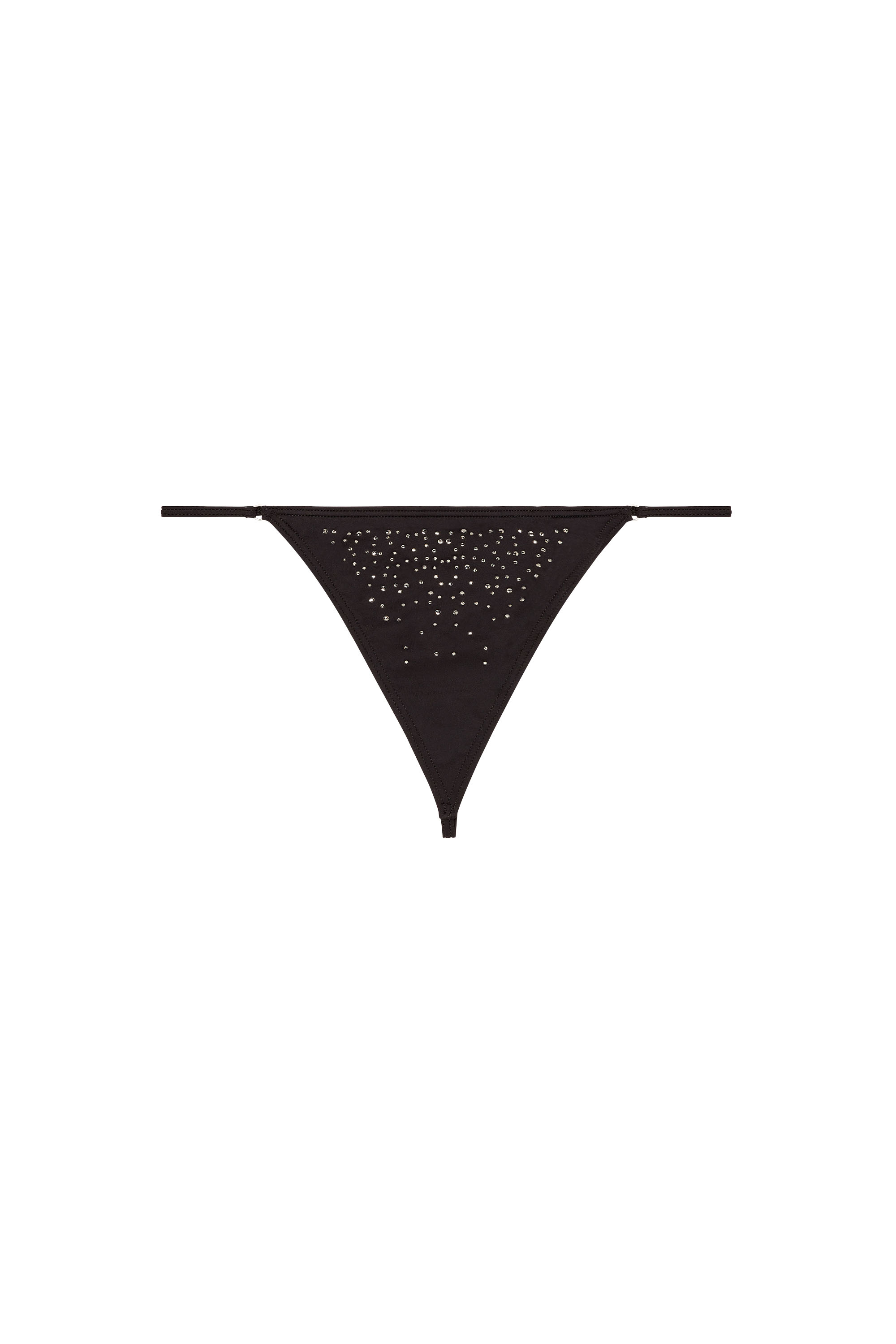 Diesel - D-STRING-DNM, Woman's Microfibre thong with crystals in Black - 3