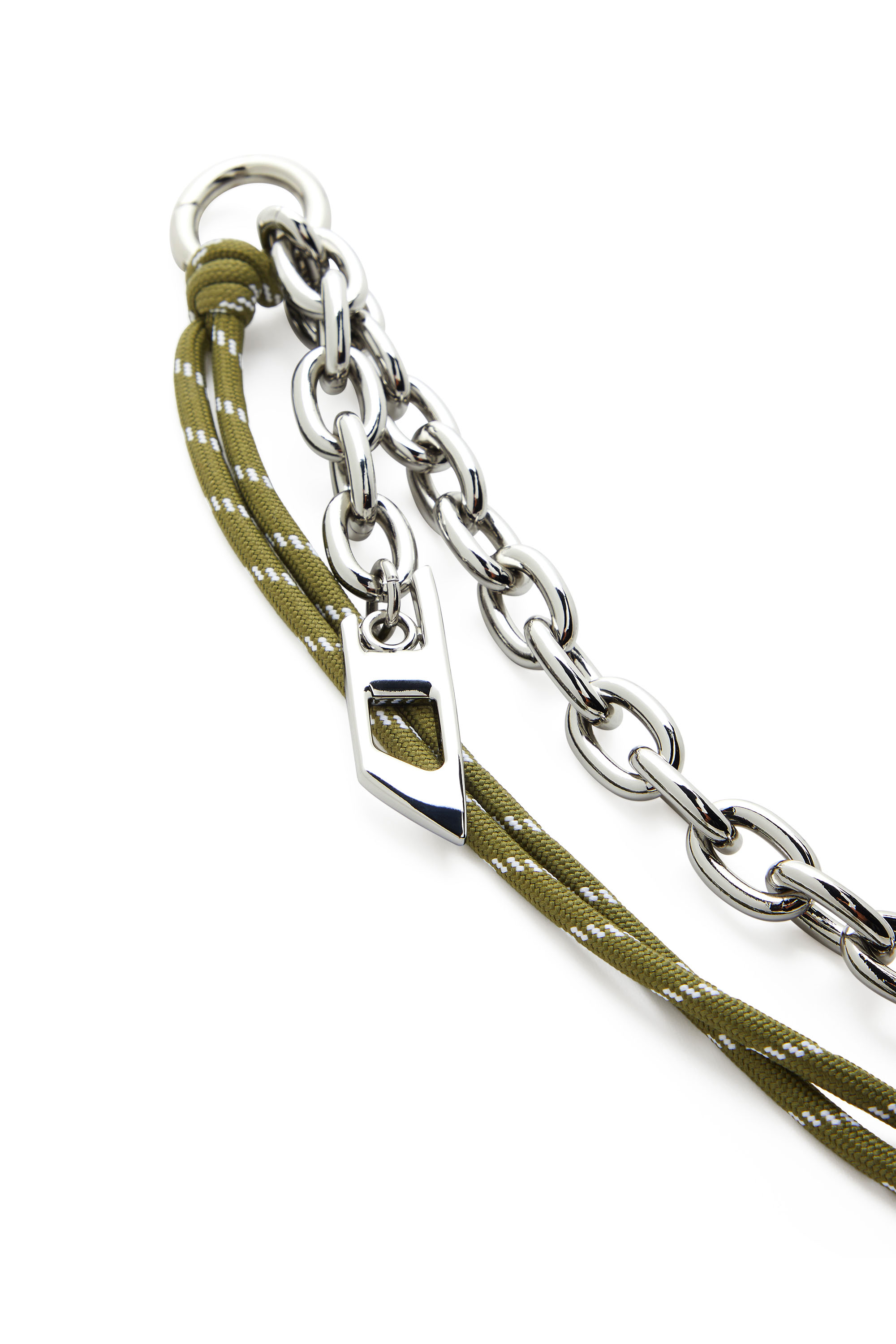 Diesel - CHAIN-D L, Unisex's Charm in chain and rope in Silver/Green - 3