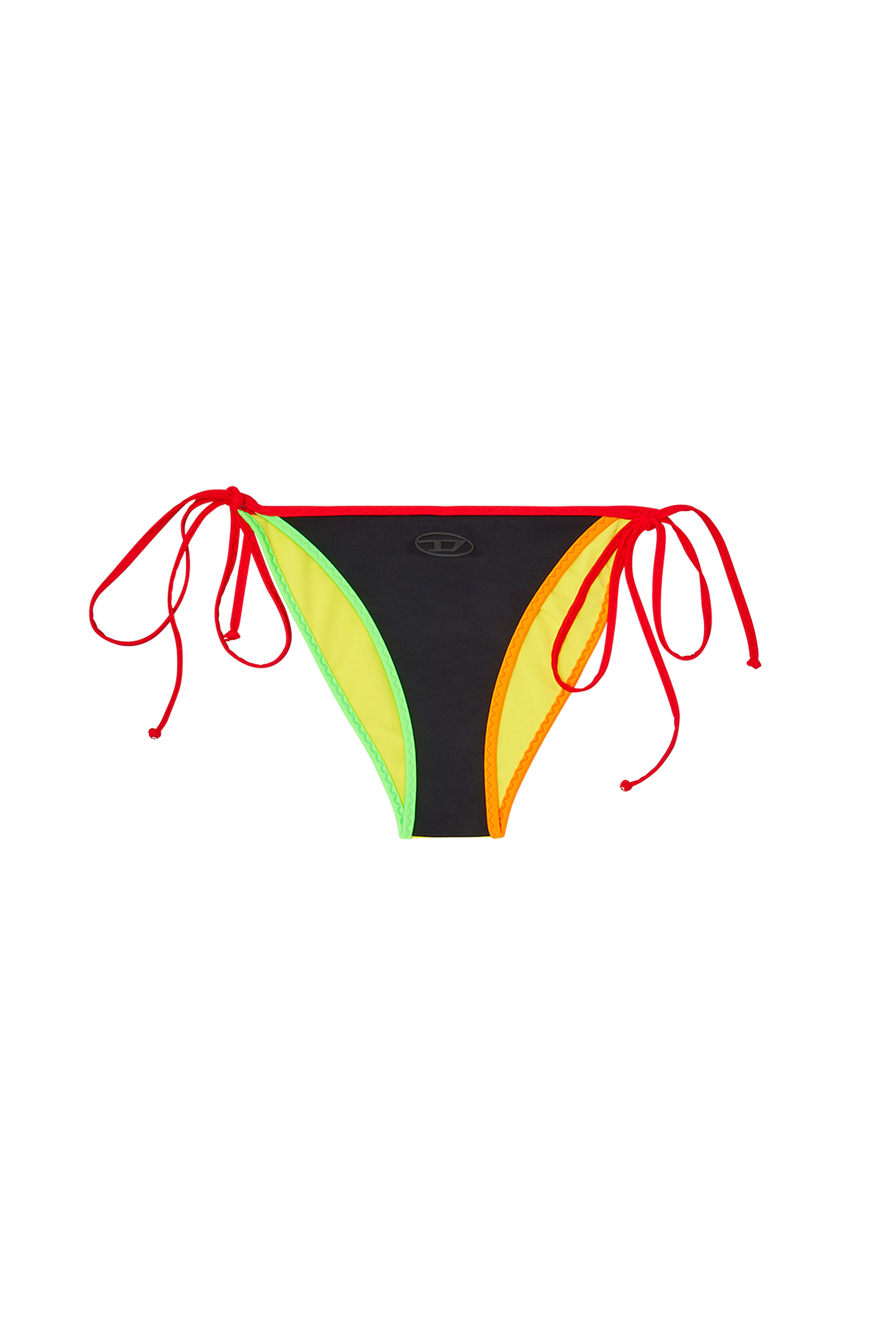 Diesel - ALBA-D-POP, Woman's Color-block bikini bottoms with side ties in Multicolor - 3