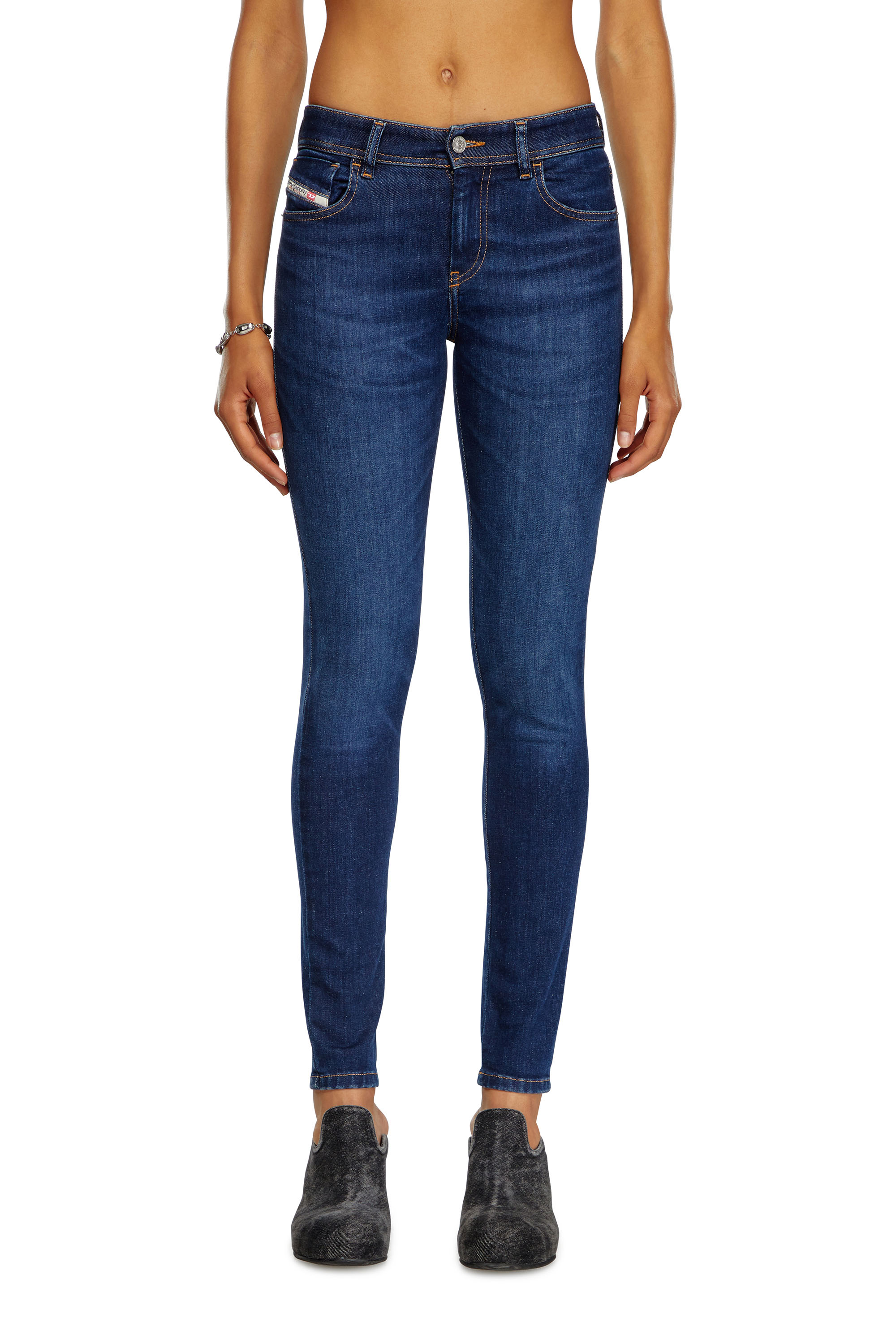 Shop Diesel Skinny Jeans In Blu