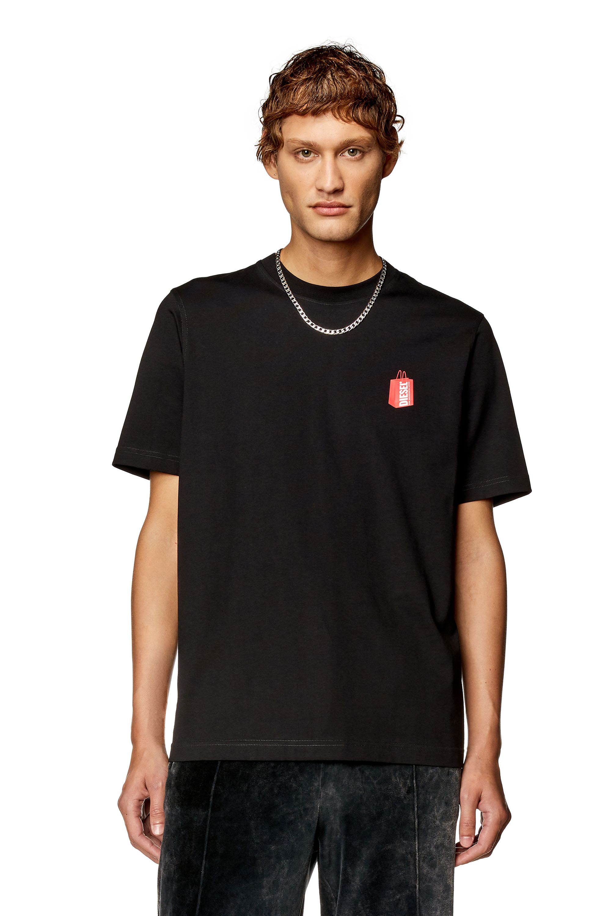 Diesel - T-shirt with Diesel bag print - T-Shirts - Man - Black