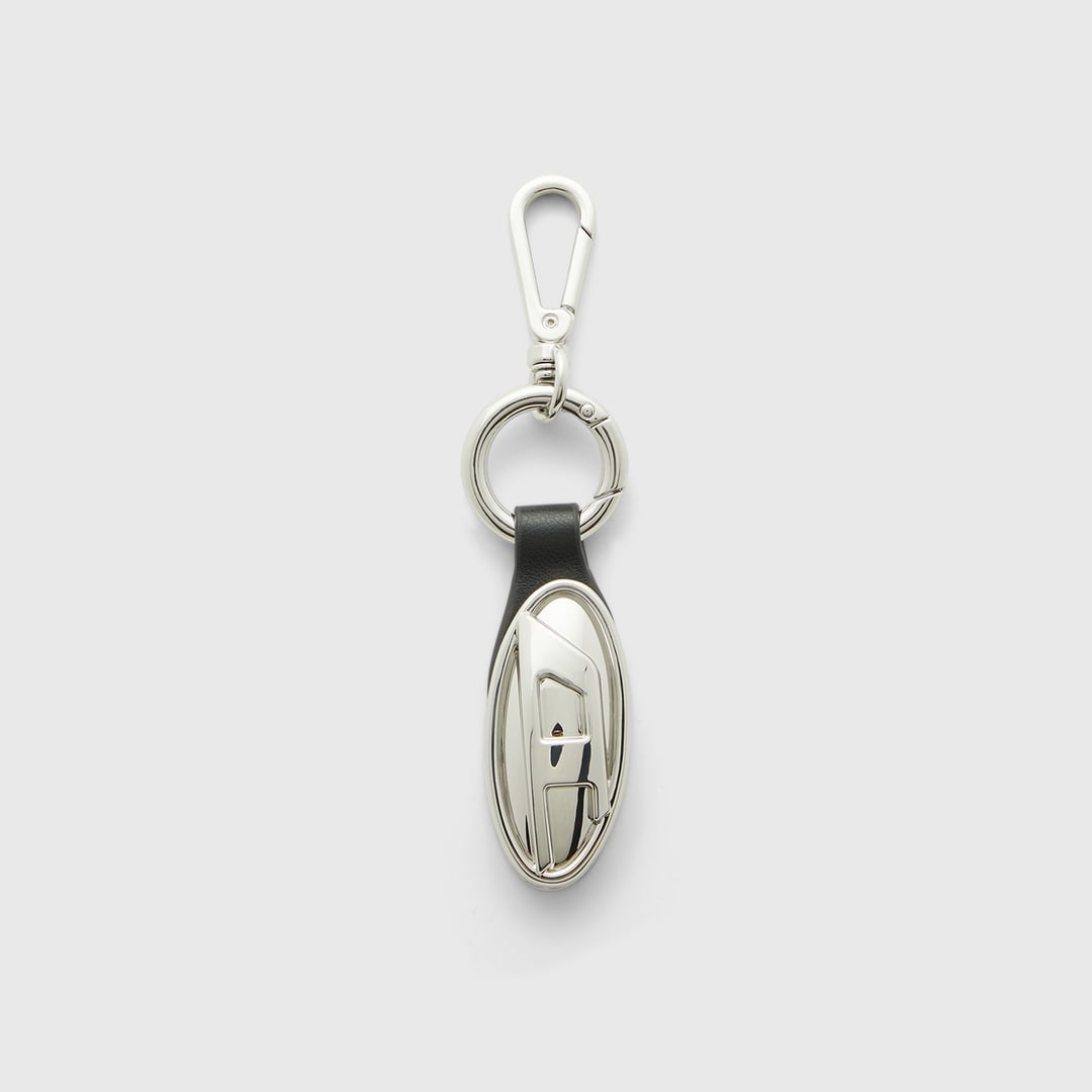 Diesel - Metal keyring with oval plaque - Charms and Keyrings - Woman - Silver