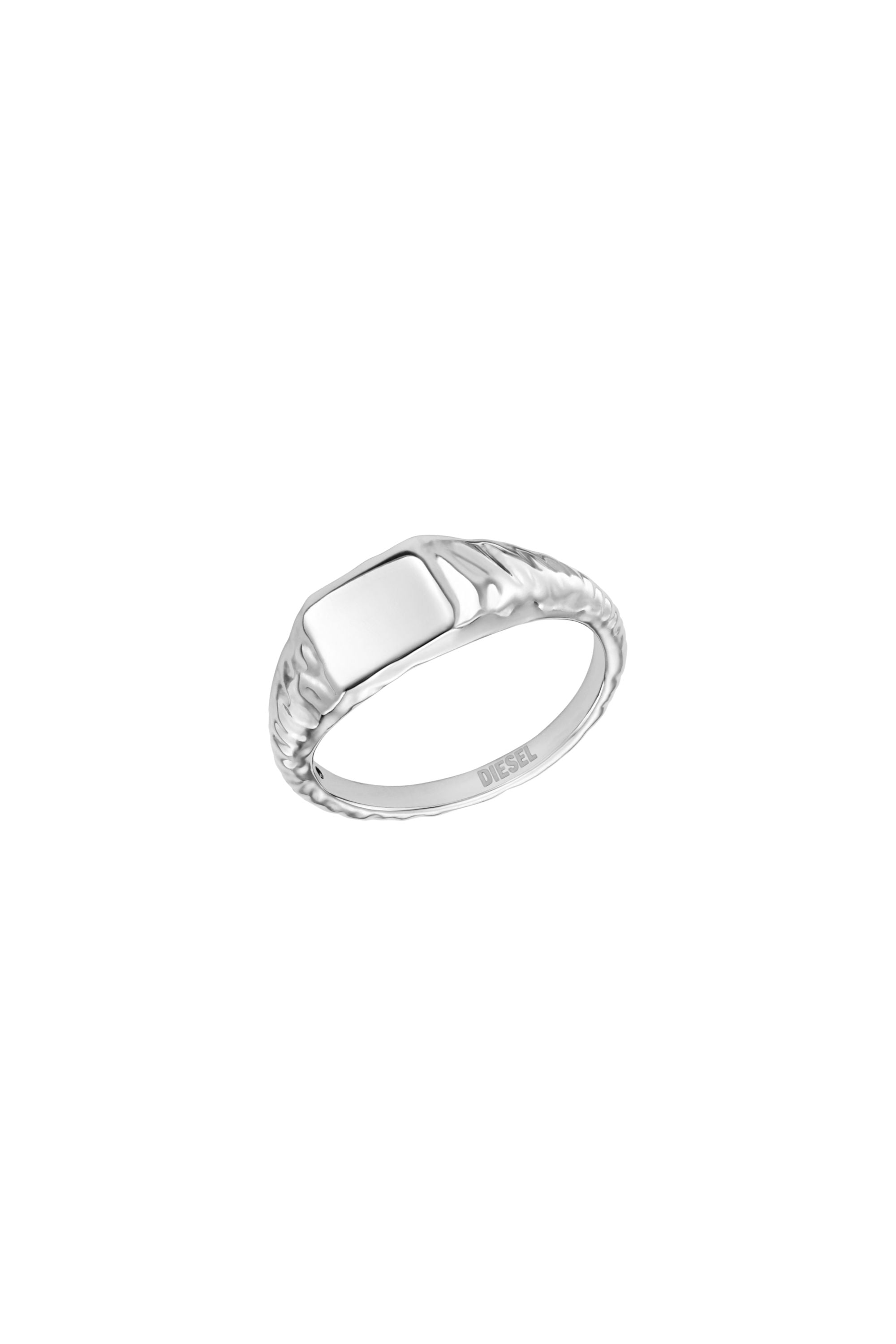 Diesel Unisex Silver - Stainless Steel Signet Ring - Rings Size 5.5