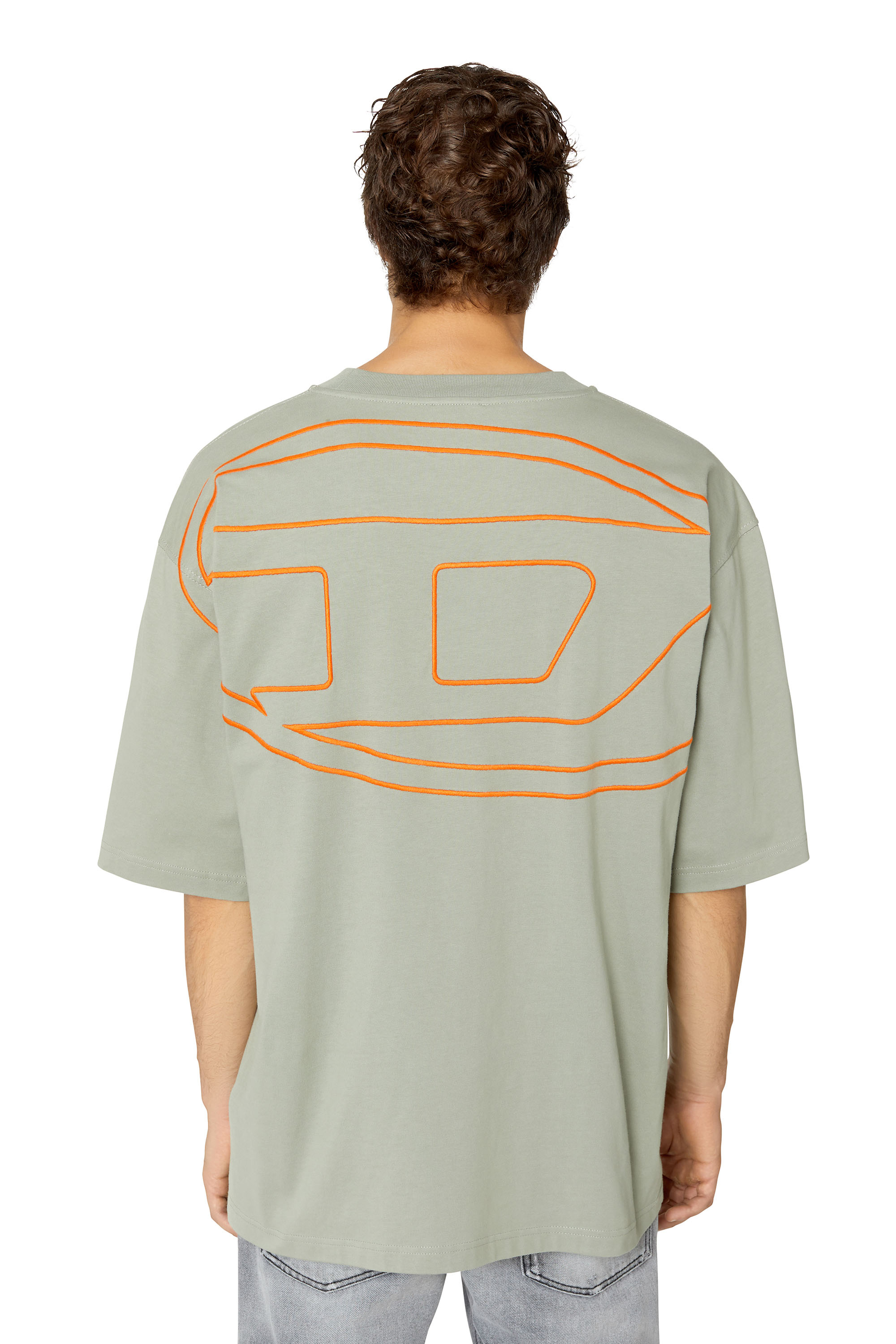 Diesel - T-shirt con maxi logo D sul retro - T-Shirts - Uomo - Grigio