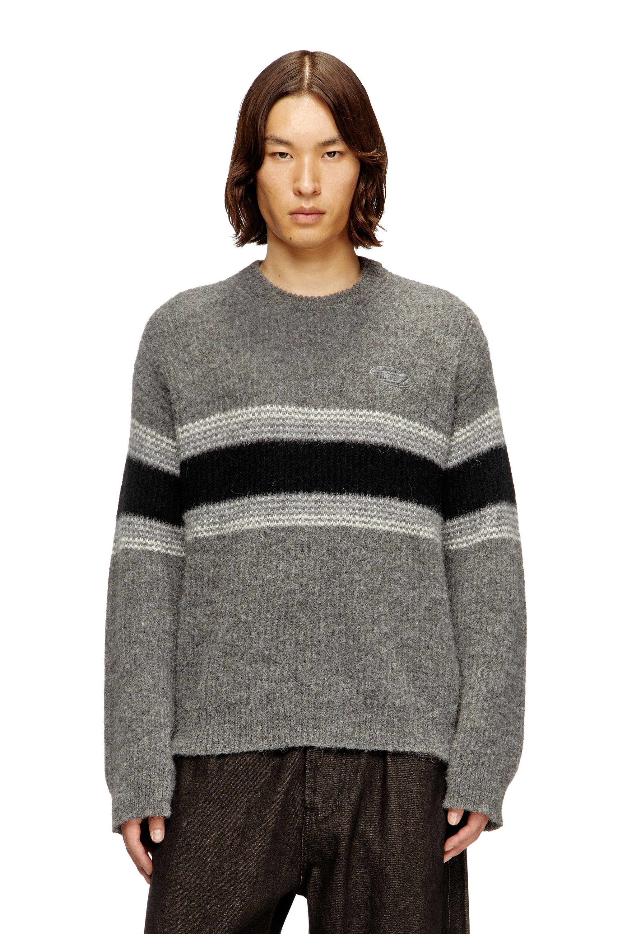 Diesel Homem Multicolor - Striped Jumper In Alpaca Blend - Knitwear - Man Grande