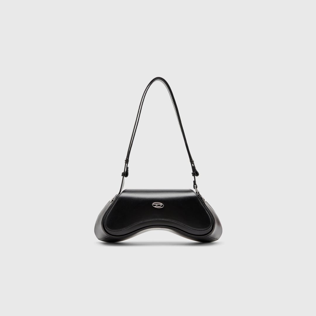 Diesel - Play-Crossbody bag in semi gloss leather - Crossbody Bags - Woman - Black