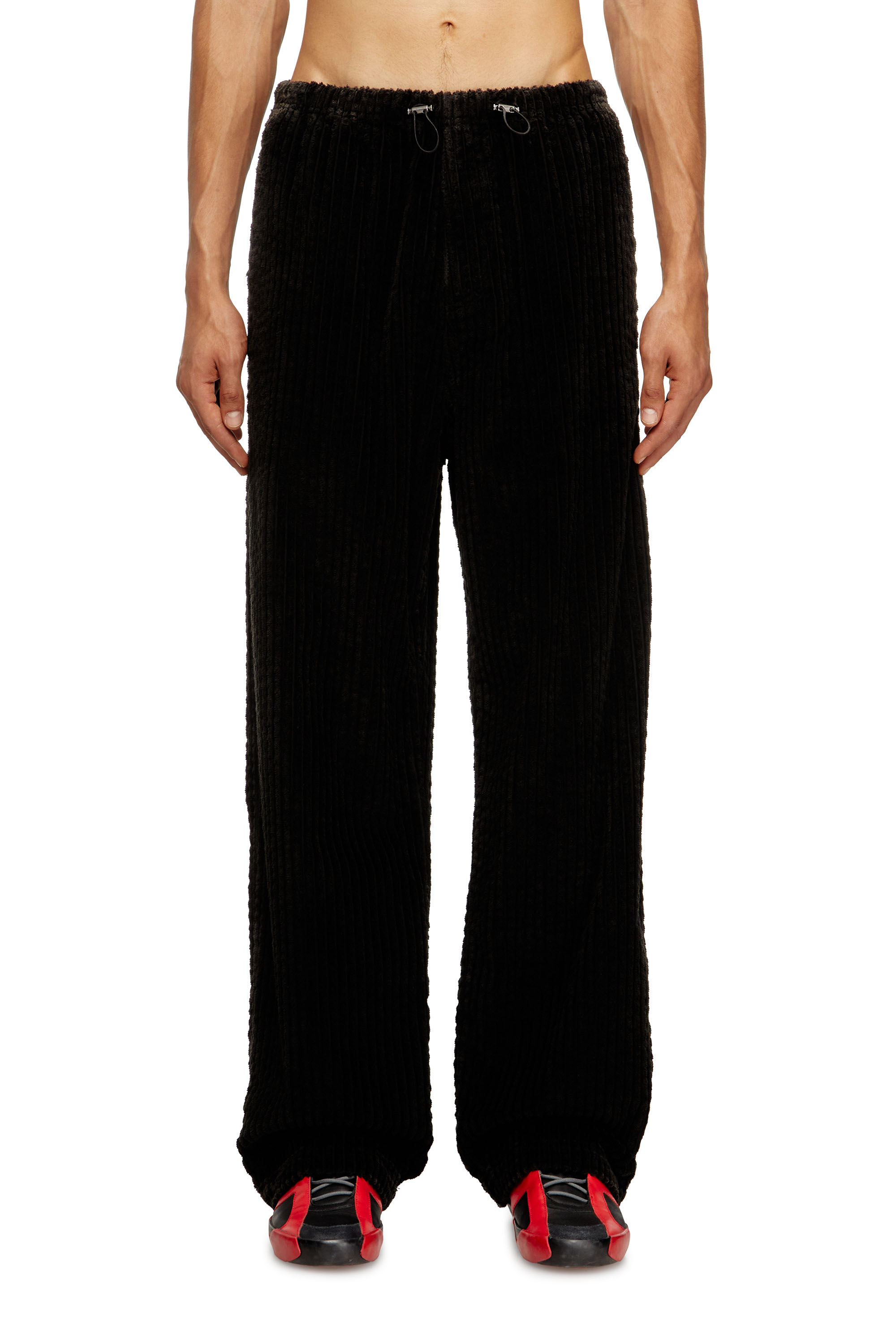 Diesel Corduroy Pants With Drawstring In Black