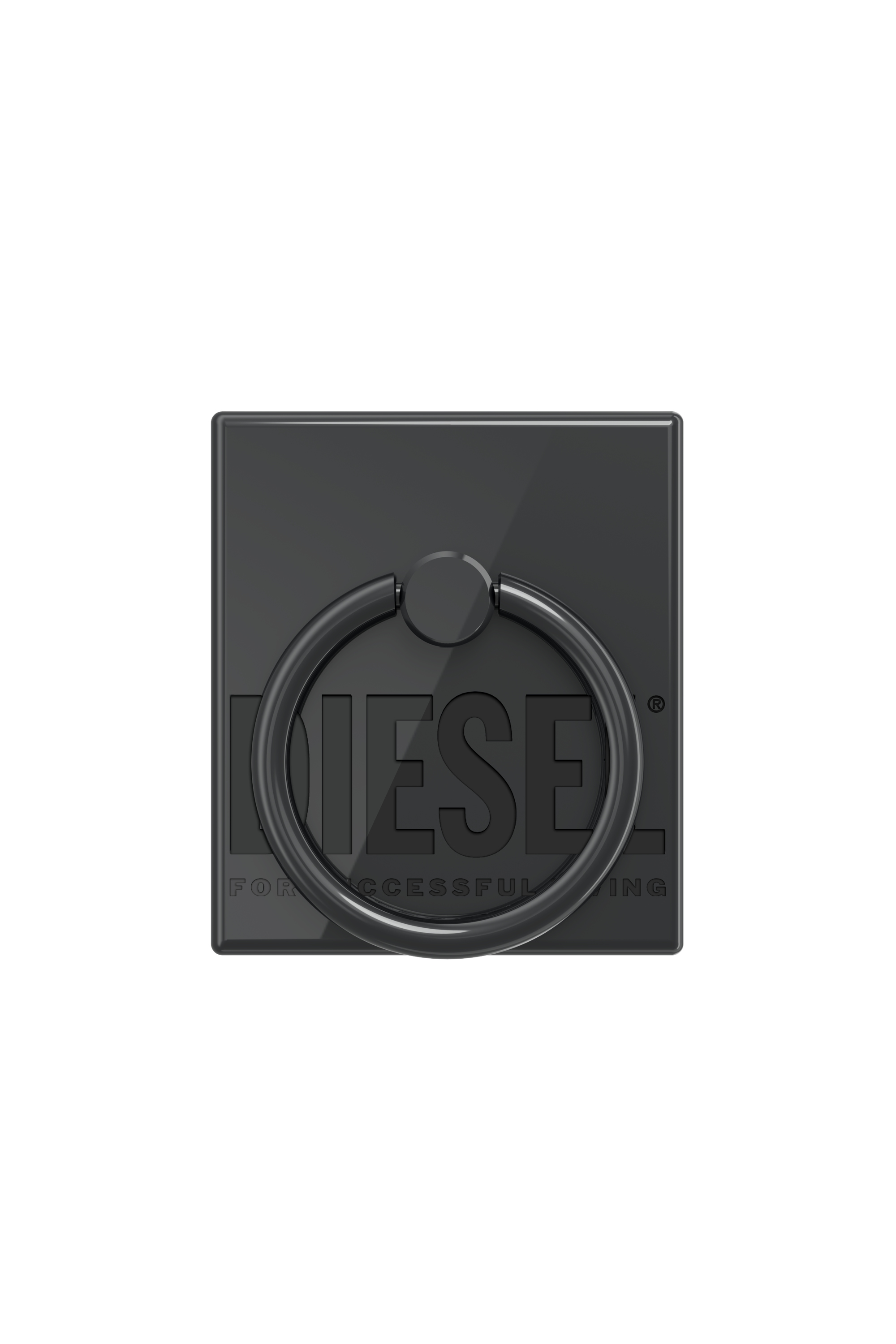 Diesel - Anillo universal rectangular para móviles - Sostenedor de teléfono - Unisex - Negro