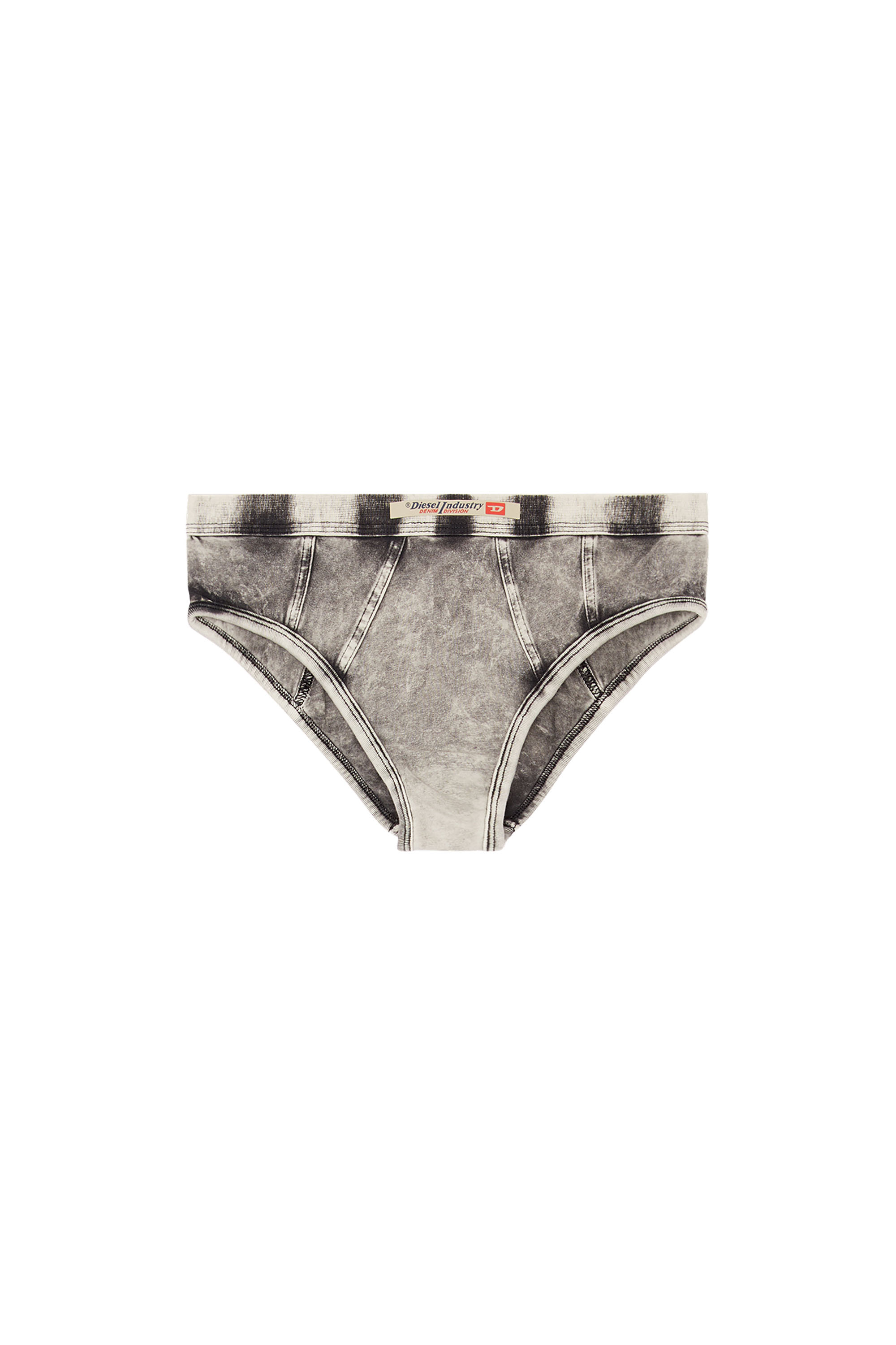 DIESEL HIPSTER BRIEFS IN DENIM-EFFECT JERSEY