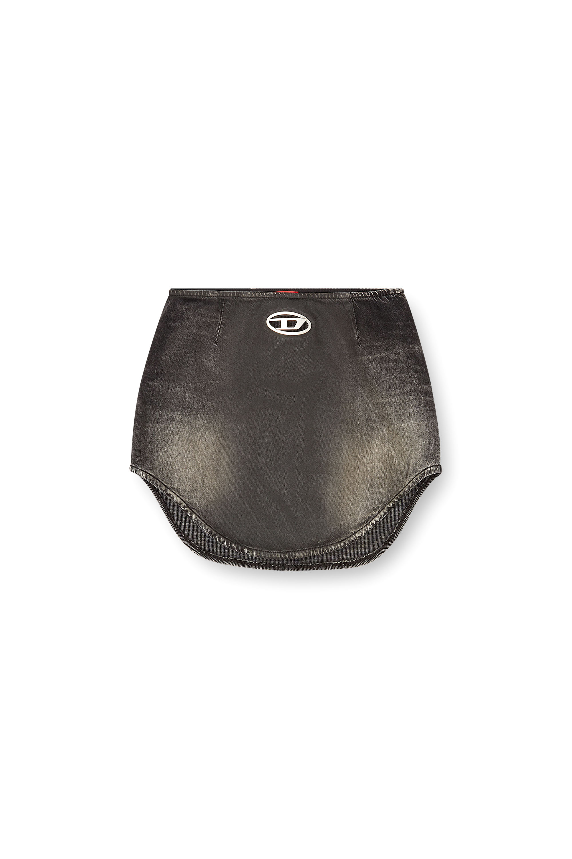 Diesel - DE-VANY-S, Woman's Denim mini skirt with Oval D logo in Black - 3