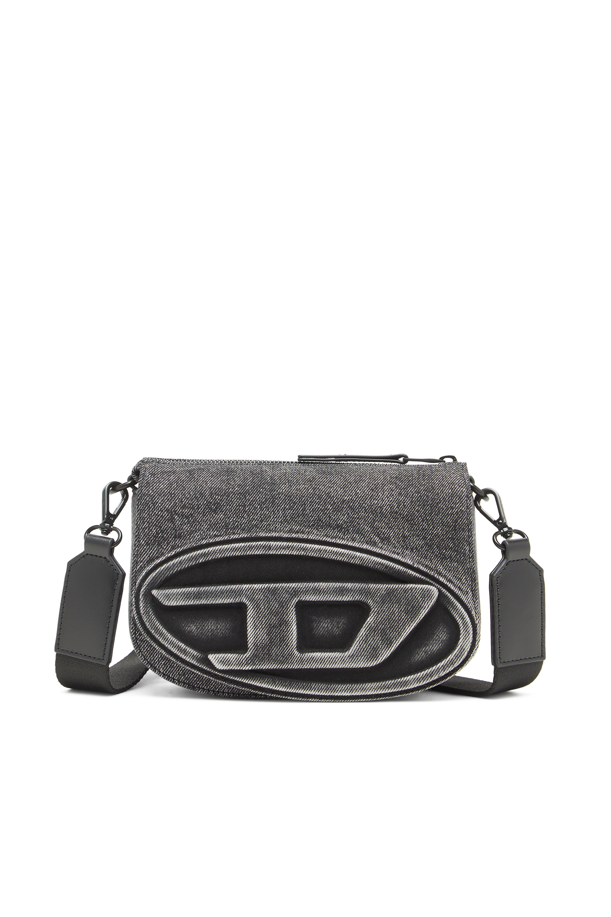 Diesel Unisex Šedý - 1Dr-Camera Bag In Washed Denim - Crossbody Bags Uni