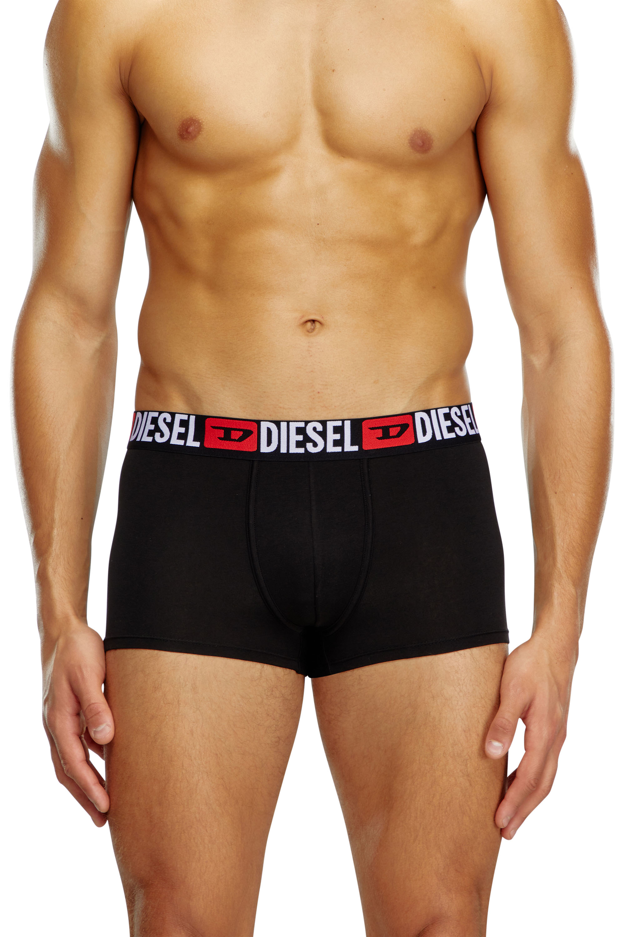 Diesel Men's Black - Three-Pack Of All-Over Logo Waist Boxers - Trunks - Man Small