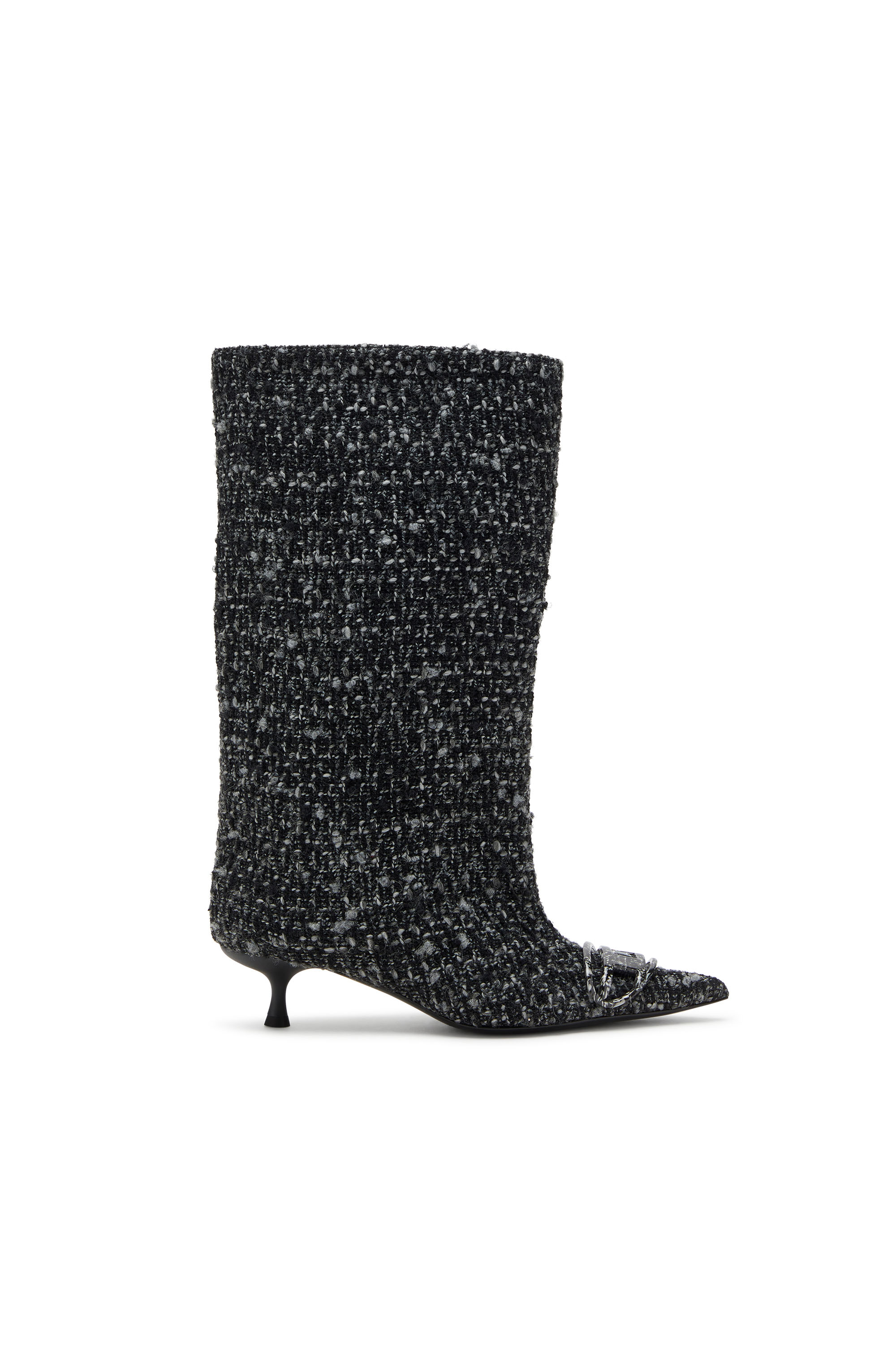 Diesel - D-VENUS 40 KB TUBE, Woman's D-Venus-Boucl&eacute;  knee-high boots in Black - 1