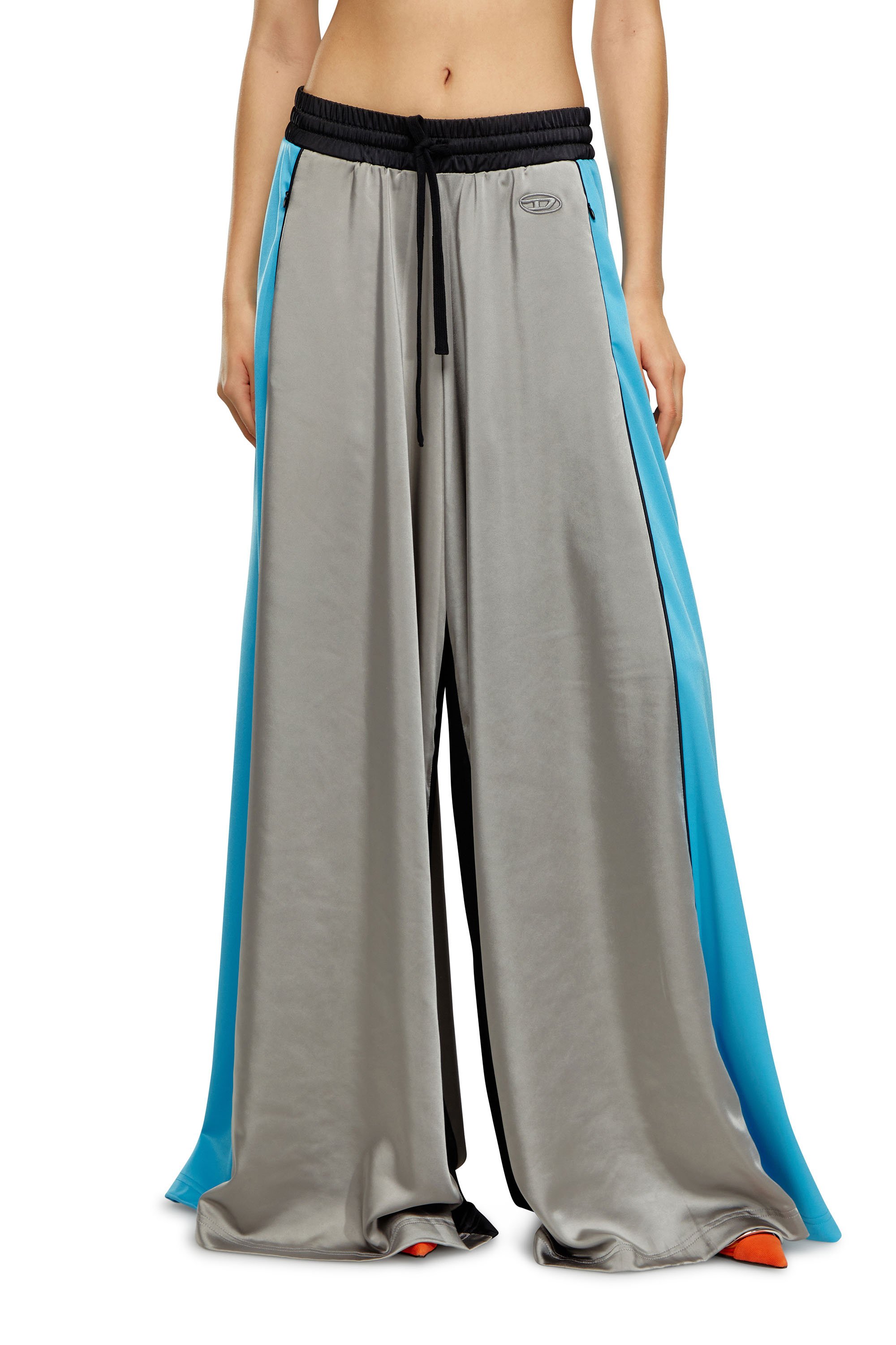 Diesel - Palazzo pants in satin and double knit - Pants - Woman - Multicolor